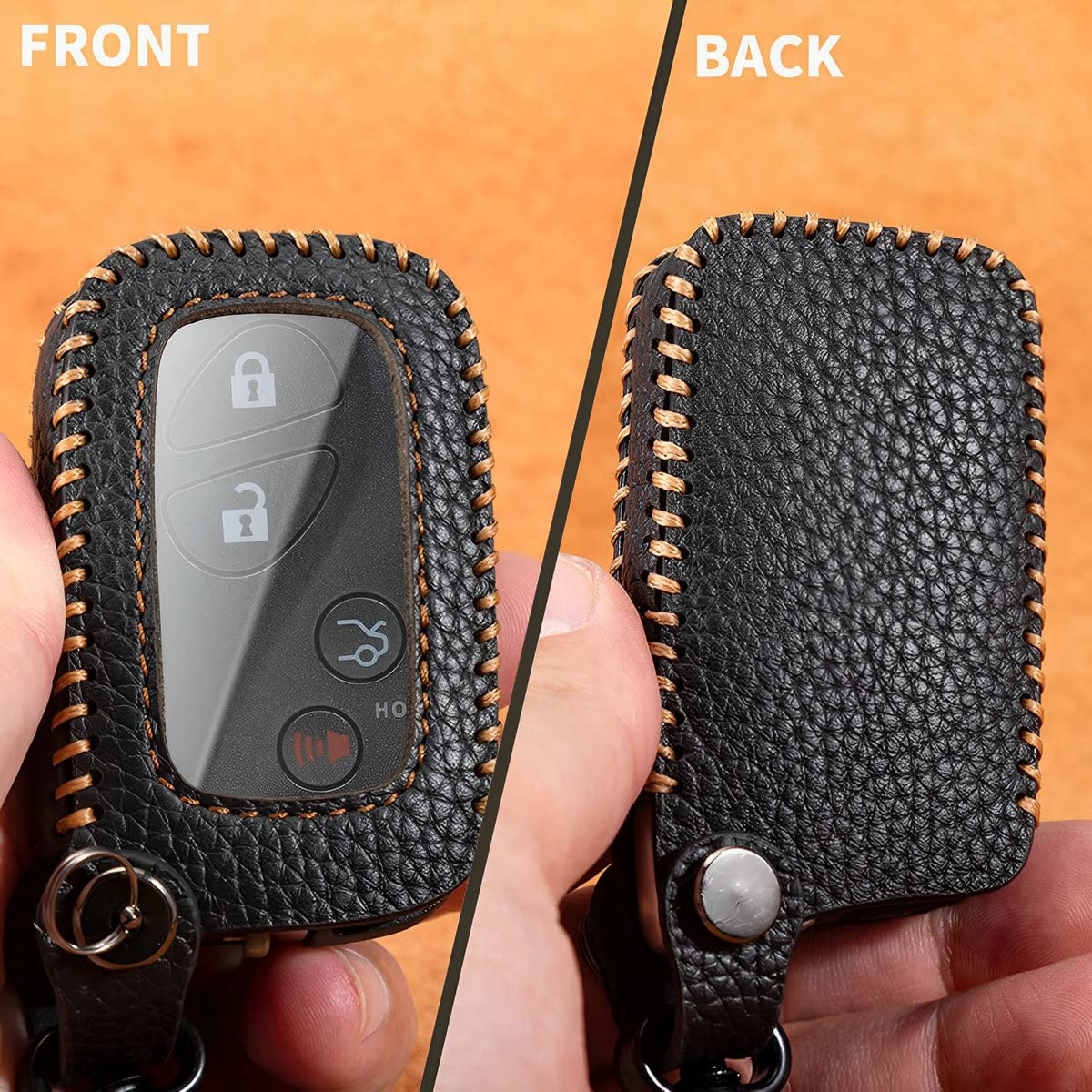 Yonufi For Lexus Key Fob Cover With Keychain Leather Remote Car Smart Key Case Holder For Rx350 Rx450H Ct200H Is250 Ls460 Gx460