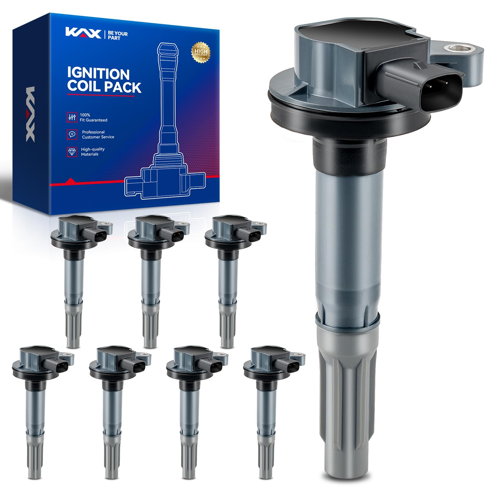 KAX UF622 Ignition Coil 8 Packs Fit for 5.0 F150 2011 2012 2013 2014 2015 2016, 5.0 L Mustang 2011-2015