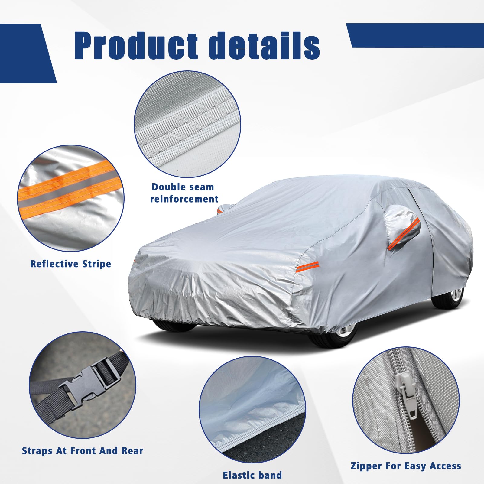 Kayme 6 Layers Car Cover Custom Fit For Bmw 3 Series 320I 325I 328I 330I 335I (2013-2024) Waterproof All Weather For Automobiles