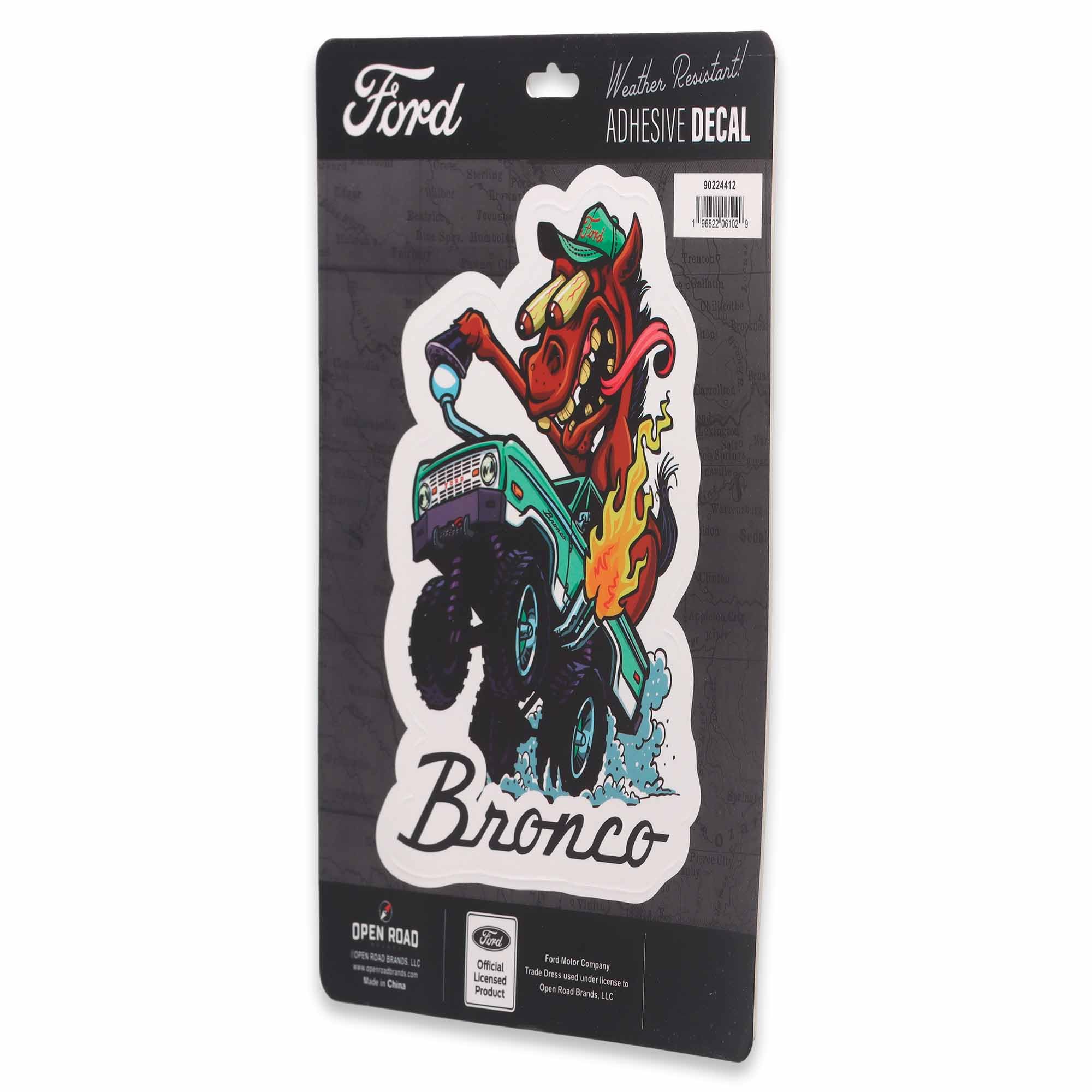 Ford Bronco Crazy Horse Adhesive Vinyl Decal - Fun Ford Bronco Sticker for Car, Window, Water Bottle or Laptop