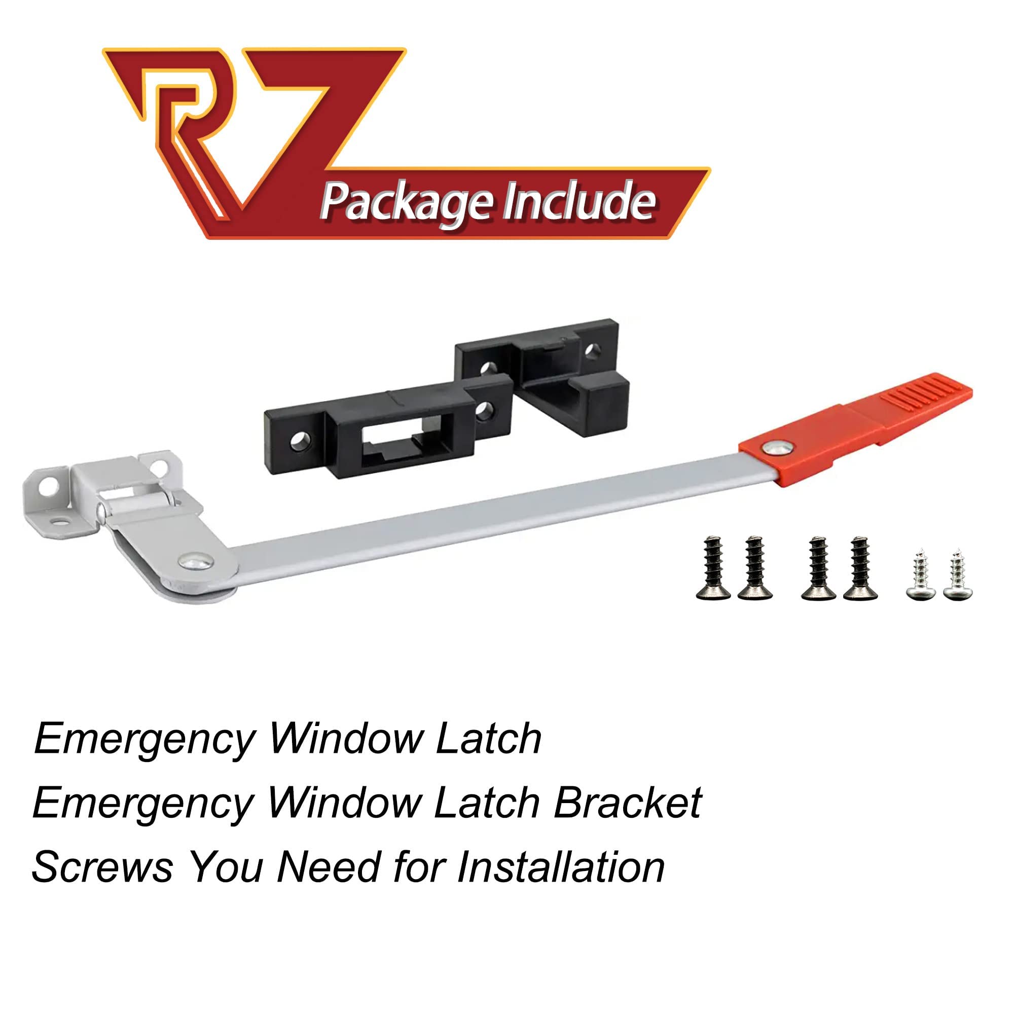 Aucuda Rv Emergency Window Latch, Metal Exit Window Locks, Camper Egress Window Security Bars, Window Support Holder With Red Ha