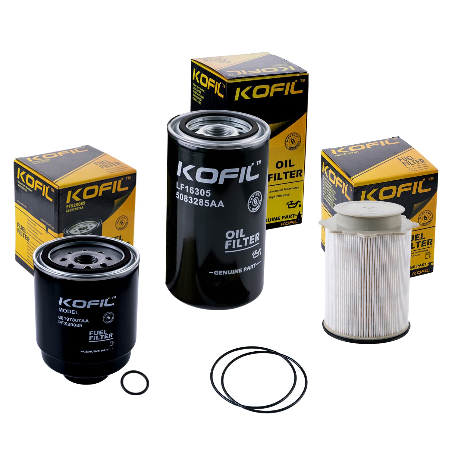 6.7L Cummins Fuel Filter Water Separator And Oil Filter Set Fit For Dodge Ram 6.7L Cummins Diesel 2013-2018 2500 3500 4500 5500