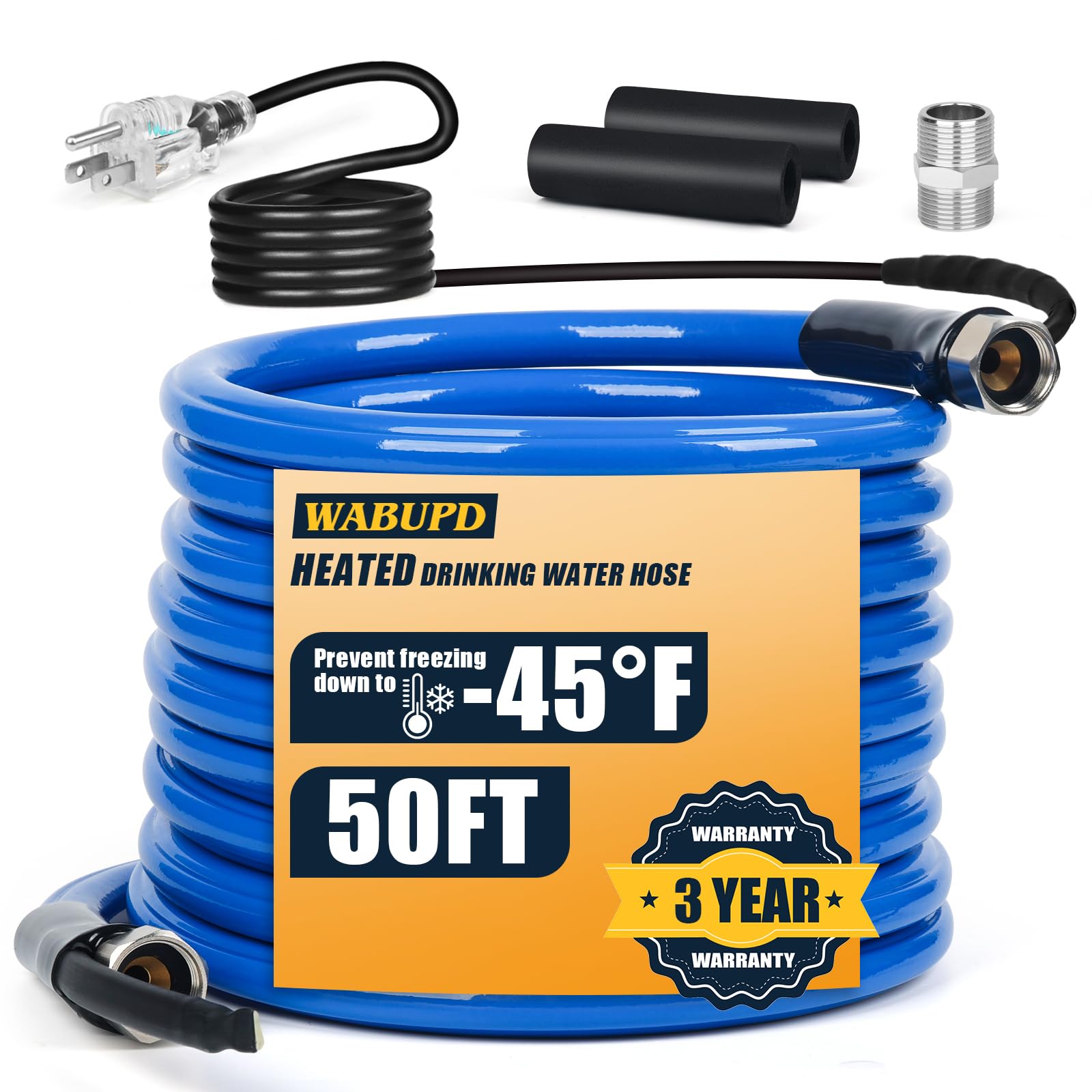 50FT Heated Water Hose for RV,Heated Drinking Water Hose,Anti-freezing Temperature Down to -48F, Great Rv Accessories for Camper