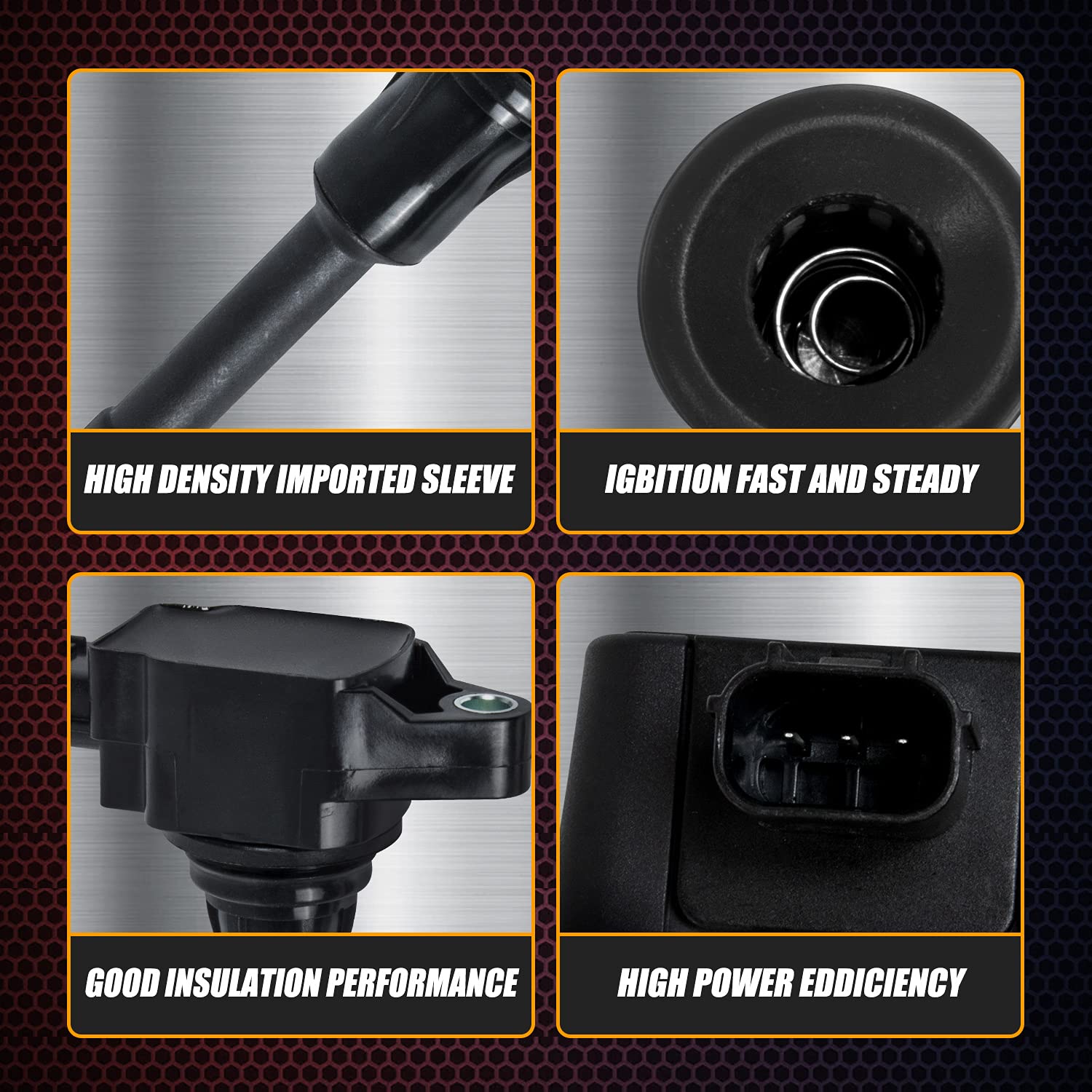 Ransoto Uf549 Ignition Coil Pack & 9029 Spark Plug Set Of 4 Compatible With Nissan Altima Cube Rogue Sentra Versa Nv200 1.6L 1.8L 2.0L 2.5L L4