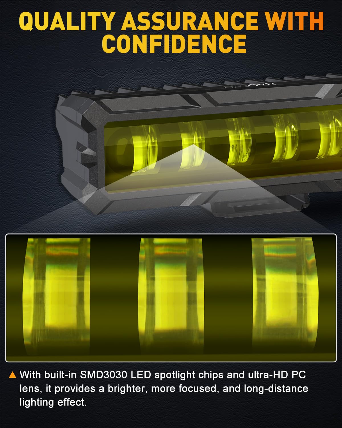 Naoevo 6 Inch Led Light Bar, 50W 2000Lm Lens Spot Lights, Led Fog Lights - Led Offroad Lights For Trucks/Cars/Boat/Atv/Utv, 2 Pc