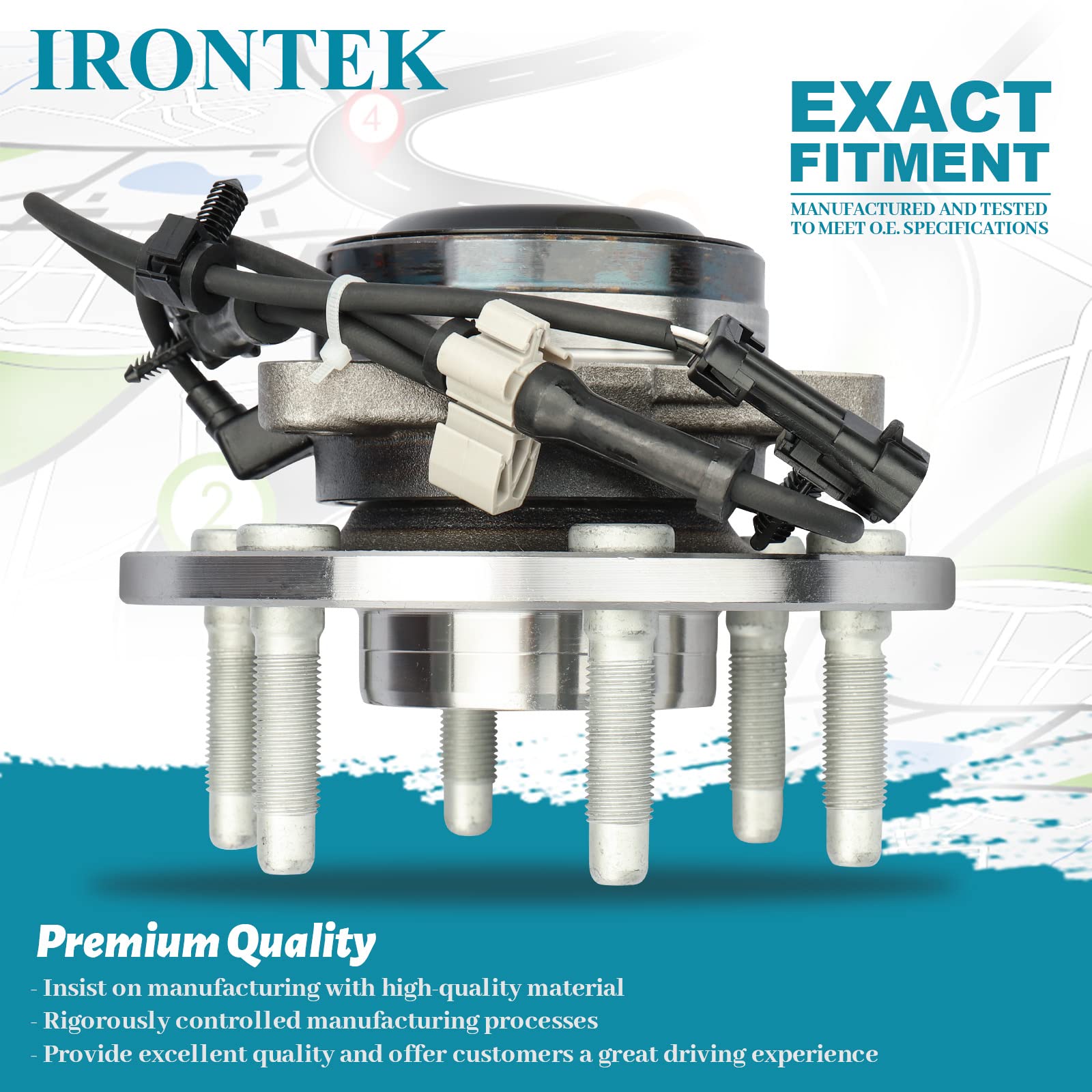 for 2WD Front Wheel Bearing 515054 Wheel Hub Assembly for 6 Lug W/ABS fit Chevy Silverado 1500 99-06, for GMC Sierra 1500/Yukon