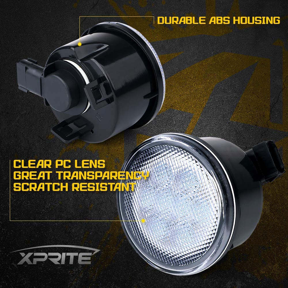 Xprite Amber Clear Lens Led Turn Signal Lights Plug & Play Assembly With Parking Funtion Compatible With 2007-2018 Jeep Wrangler Jk & Wrangler Unlimited
