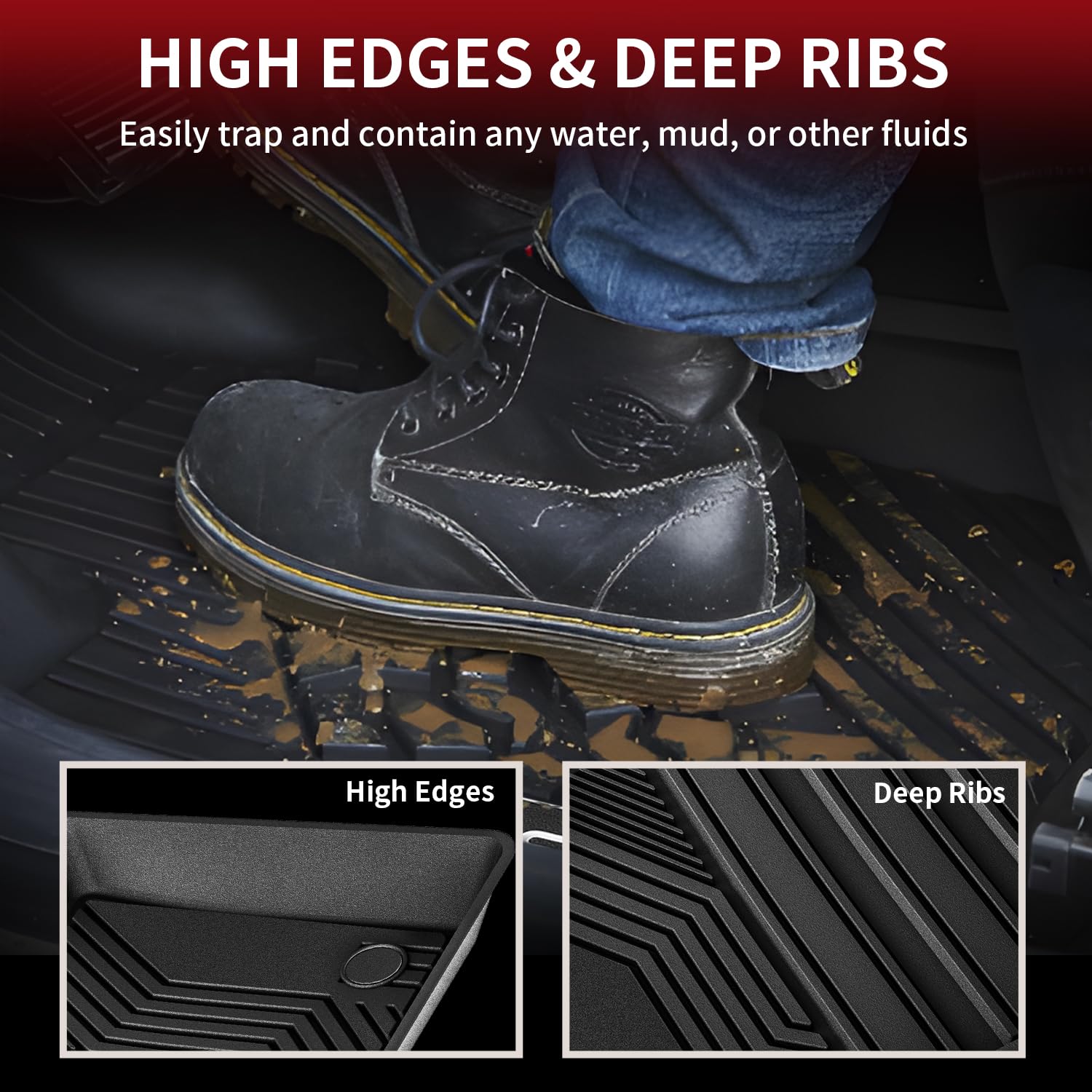 Lasfit Floor Mats For Toyota Camry 2024-2018, Fwd Only (Not Fit Hybrid Or Awd), All Weather Custom Fit Floor Liner For Camry L/L