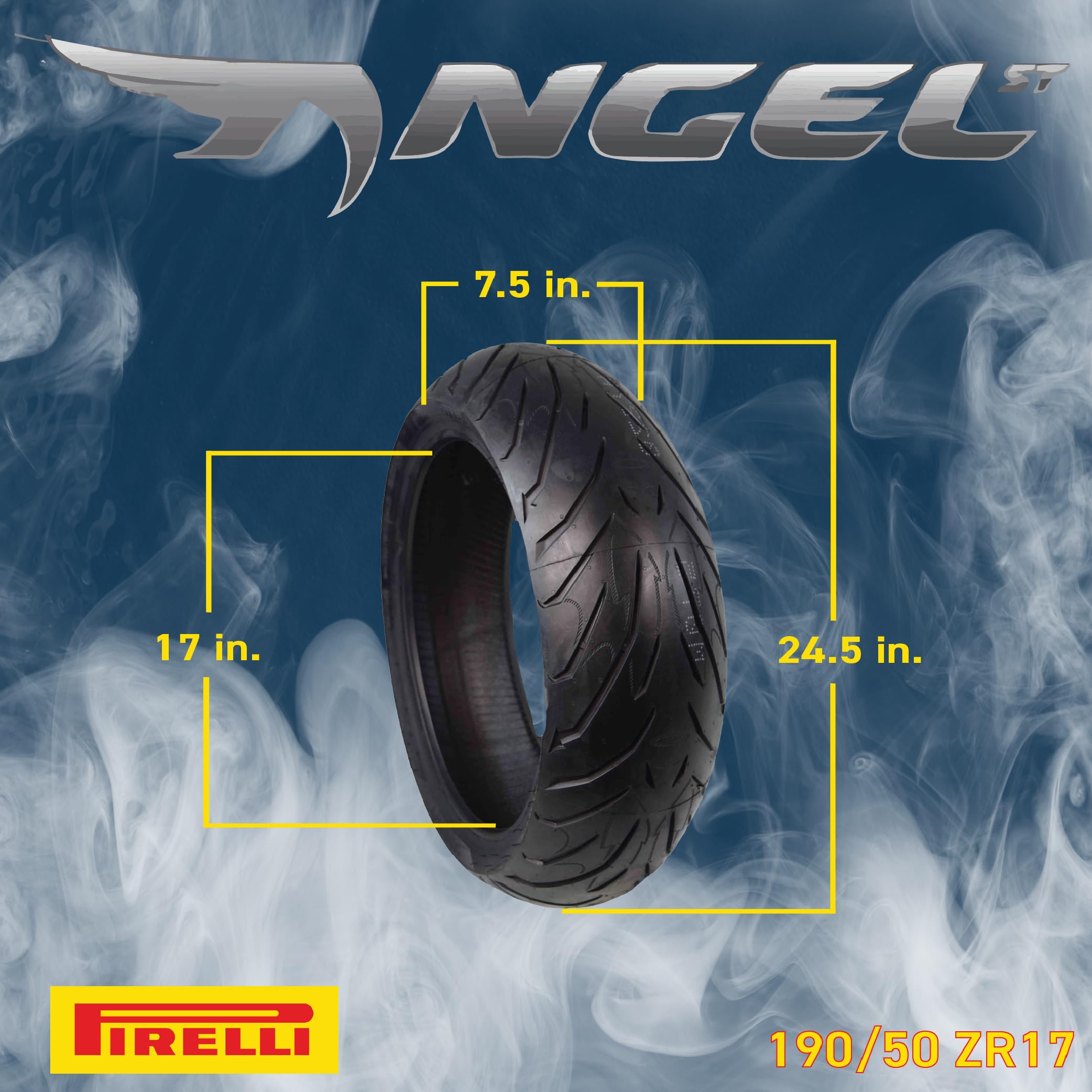Pirelli Angel St Motorcycle Tire Set - High Performance, Durable, And Reliable Front (120/70Zr-17 58W) And Rear (190/50Zr17 73W)