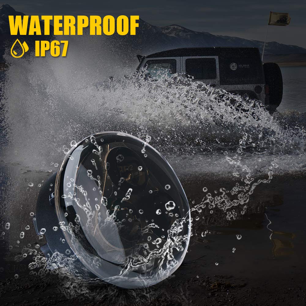 Xprite Amber Led Turn Signal Light W/Smoke Lens, Aluminum Front Blinker Lights Compatible With 2007-2018 Jeep Wrangler Jk