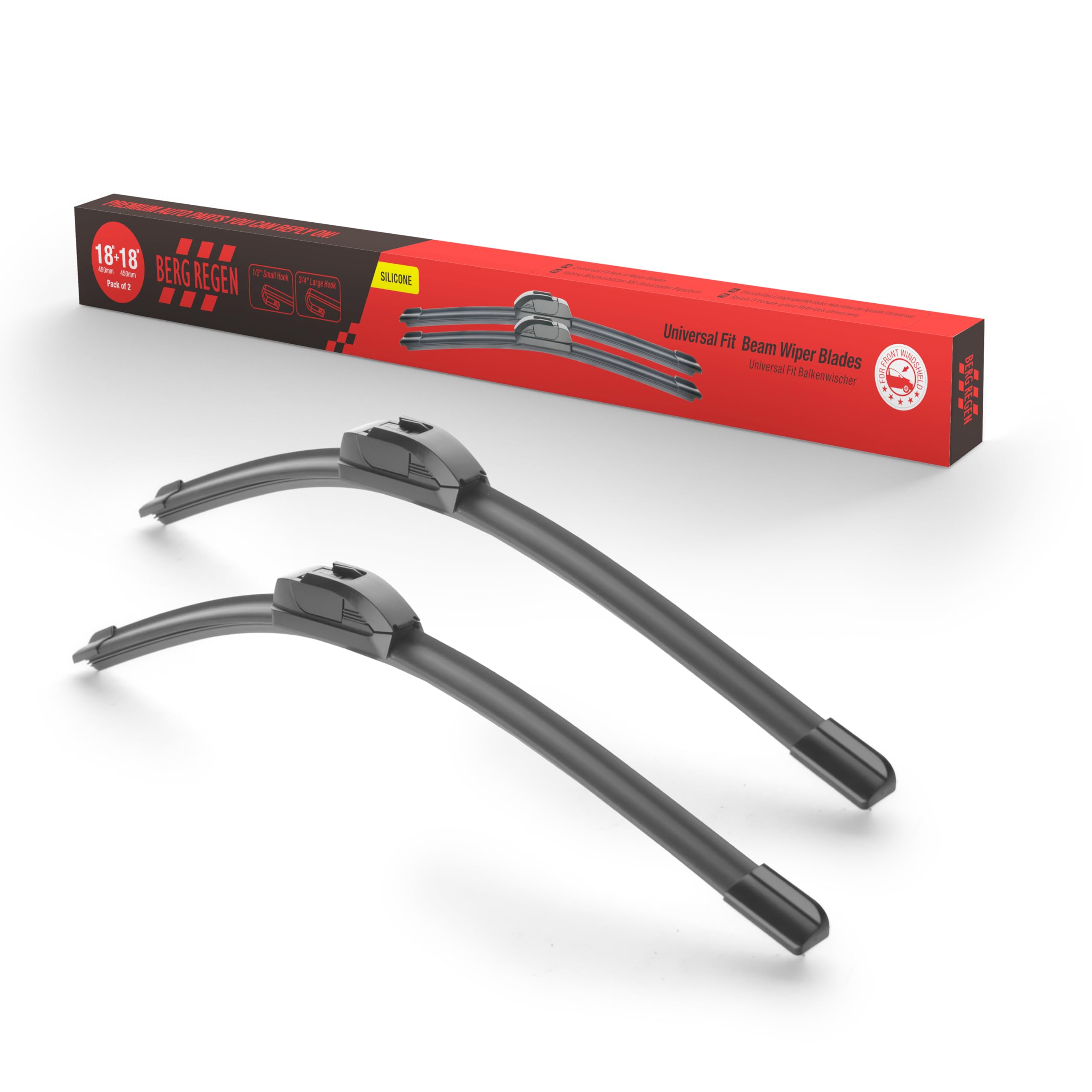 Berg Regen 19''+19'' Silicone Windshield Wiper Blades 2 Pack Replacement For Jeep Liberty 2012-2002/ Dodge Nitro 11-07/ Toyota T