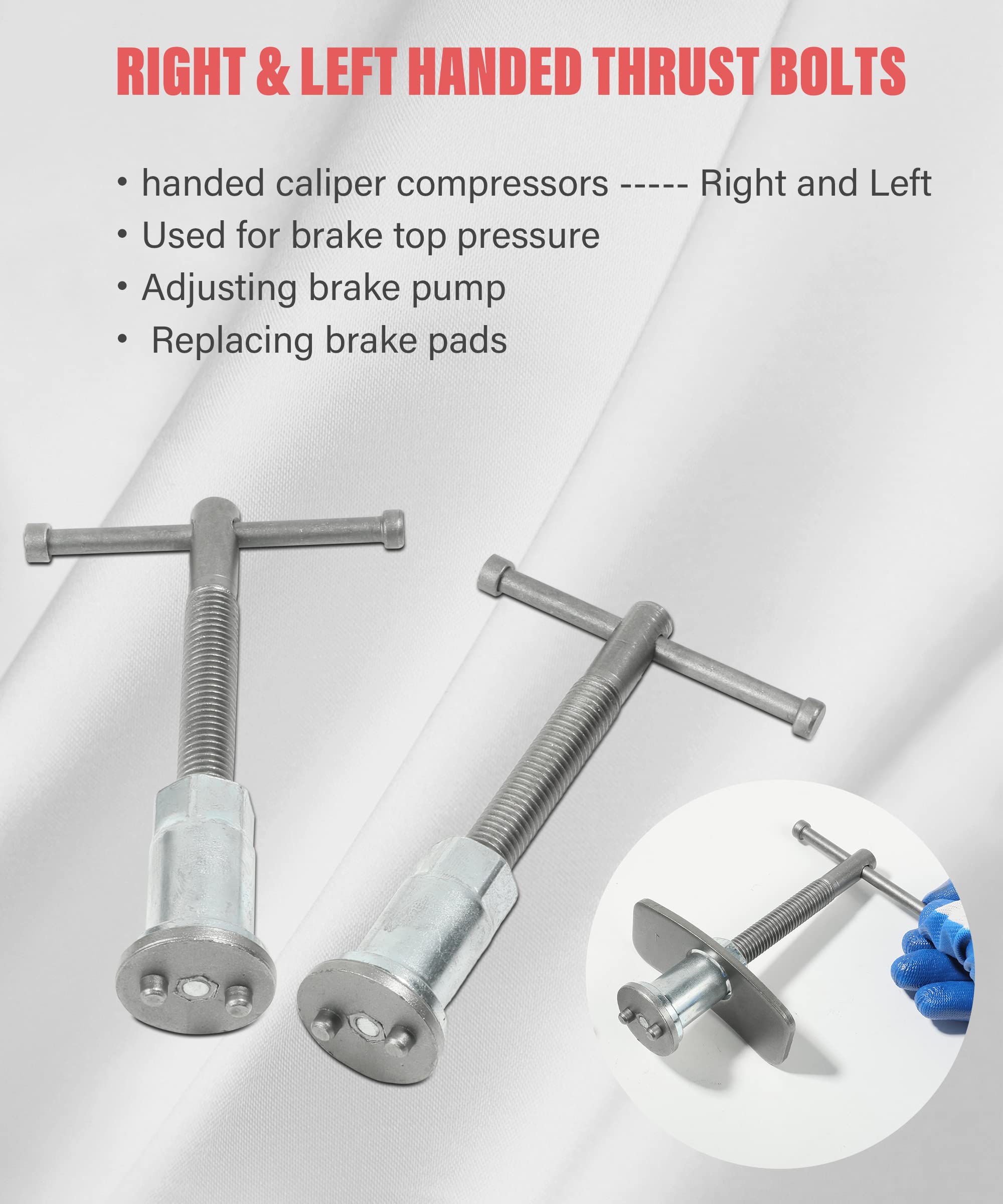 Yakefly 24Pieces Brake Caliper Tool,Universal Disc Brake Caliper Wind Back Tool And Piston Compression Sets,Heavy Duty Brake Caliper Compression Tool Caliper Piston Tool (Red)