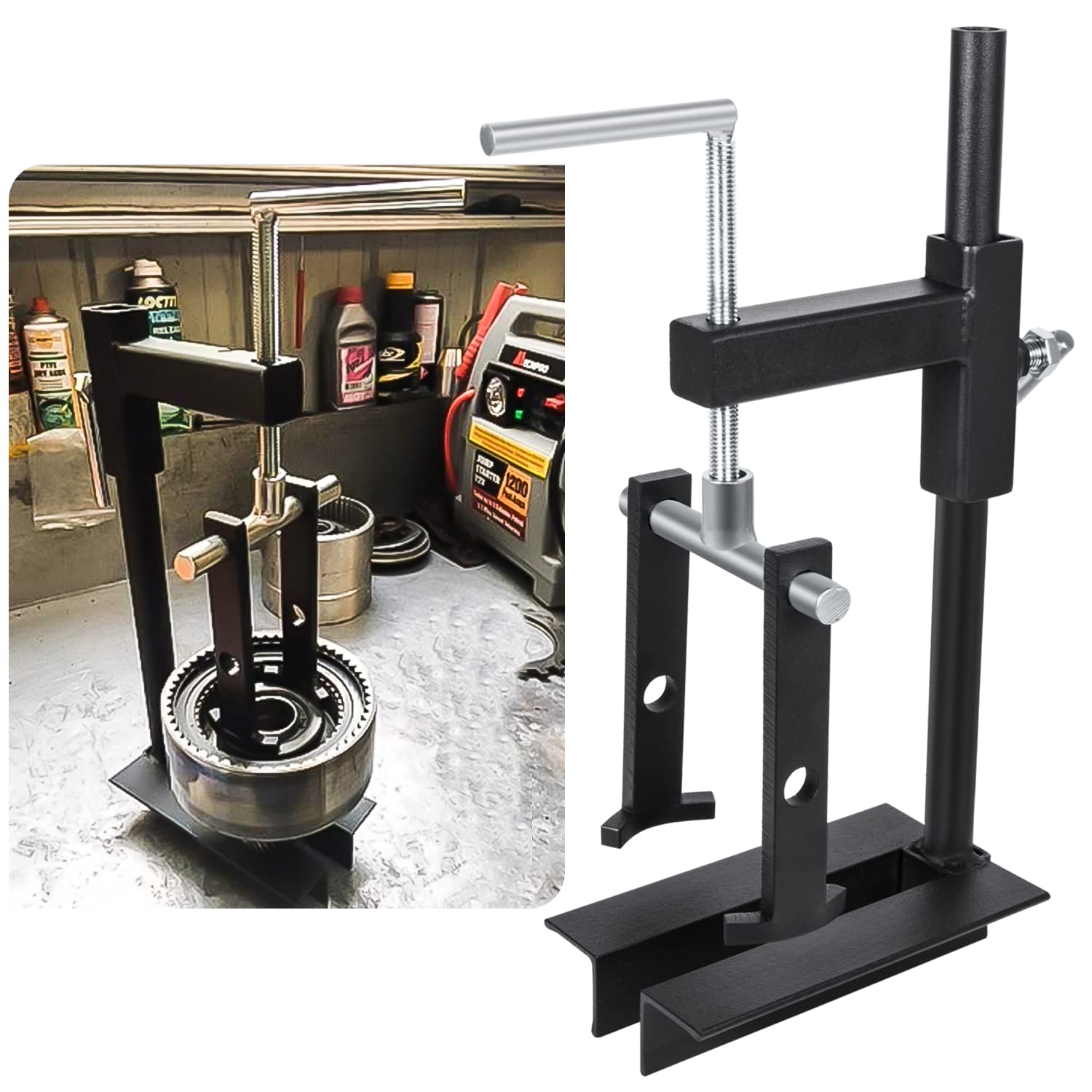 T-0158 Clutch Drum Spring Compressor Transmission Tool Heavy Duty Steel Bench Mount