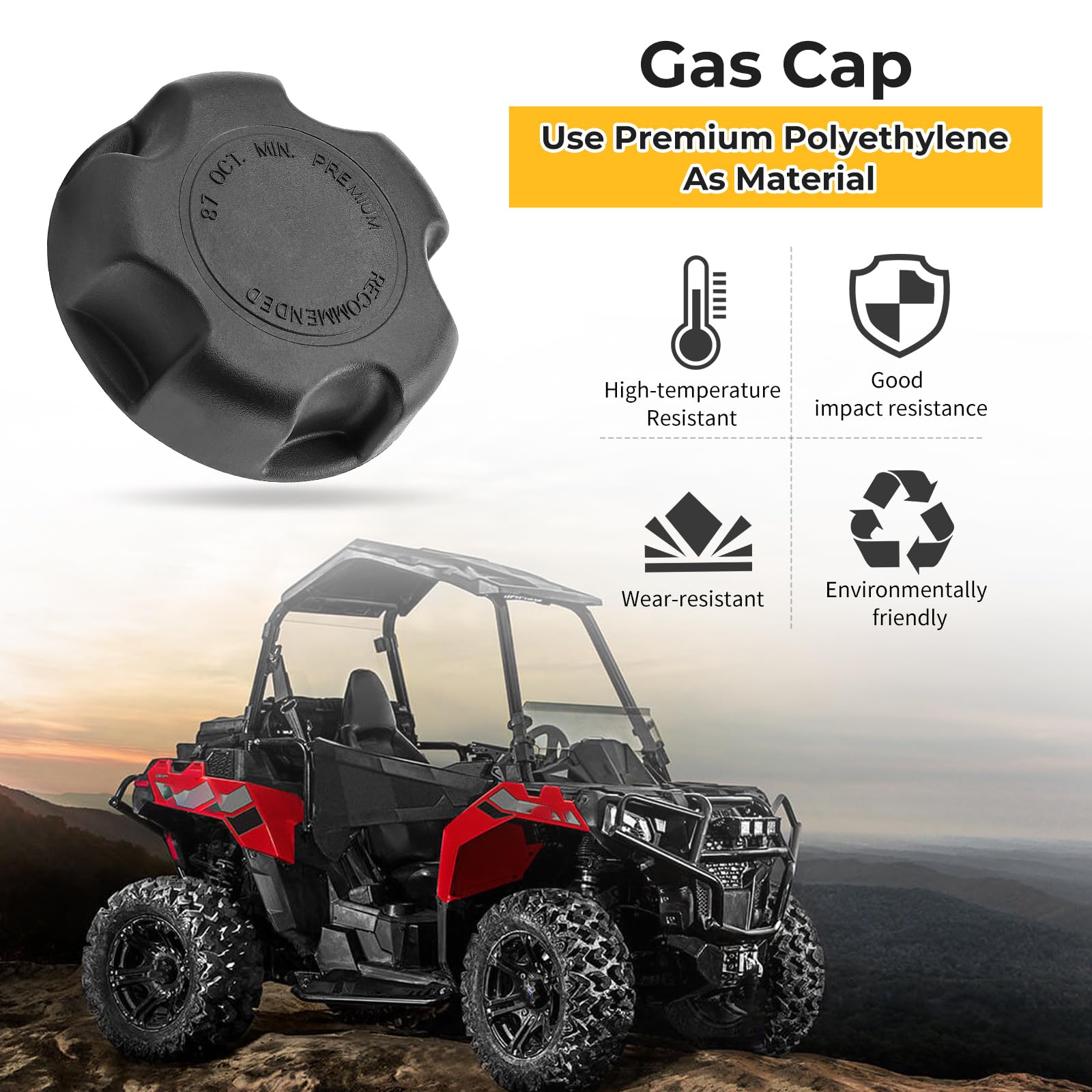 M Mati Fuel Cap Gas Cap For Polaris Sportsman Scrambler Magnum Outlaw Trail Blazer Trail Boss Xpedition Xplorer Ace Hawkeye 250 300 325 330 400 425 450 500 525 550 570 600 700 800 850 900 1000