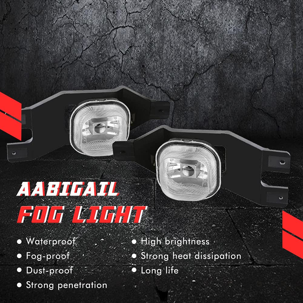 Driving Fog Lights Lamps Replacement for 1999-2004 Ford F250 350 450 550(Super Duty) 2001-2004 Ford Excursion with H10 12V 42W Halogen Bulbs (Clear Lens)