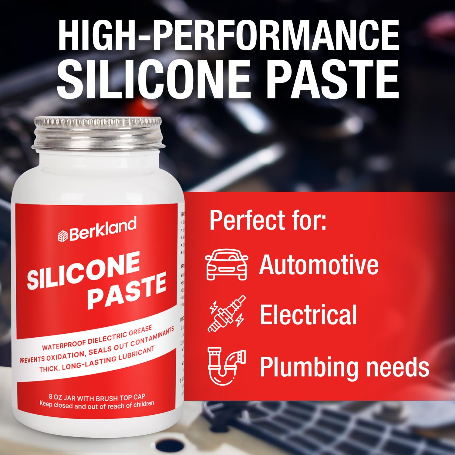Silicone Paste Waterproof Dielectric Grease for Electrical Connectors, Spark Plugs, Automotive O-Ring Sealant, Brake Lube & Plum