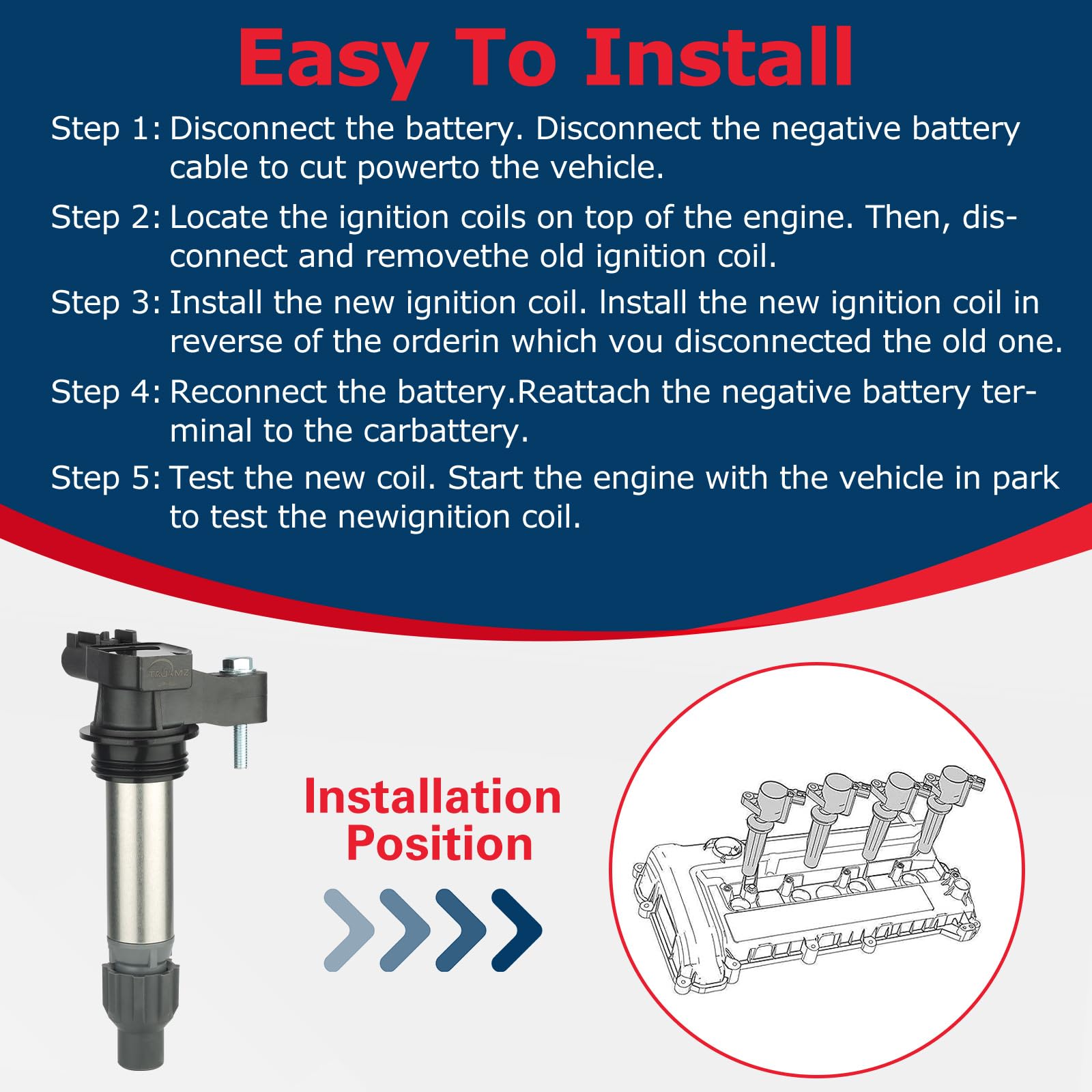 Ignition Coil Pack Set of 6, UF569 Ignition Coil for for GMC Acadia for Buick Enclave for Chevy Traverse Impala Camaro Equinox f