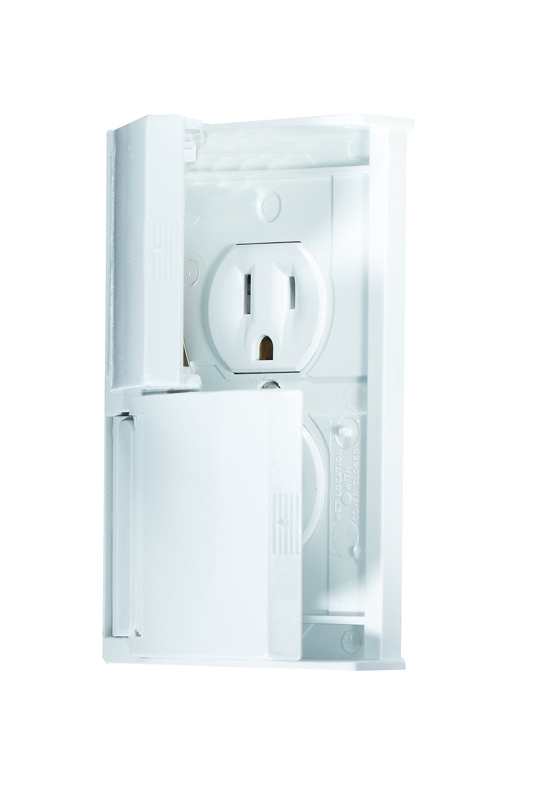 Rv Designer S905, Weatherproof Dual Outlet Cover With Snap Cover Plate, White, Ac Electrical