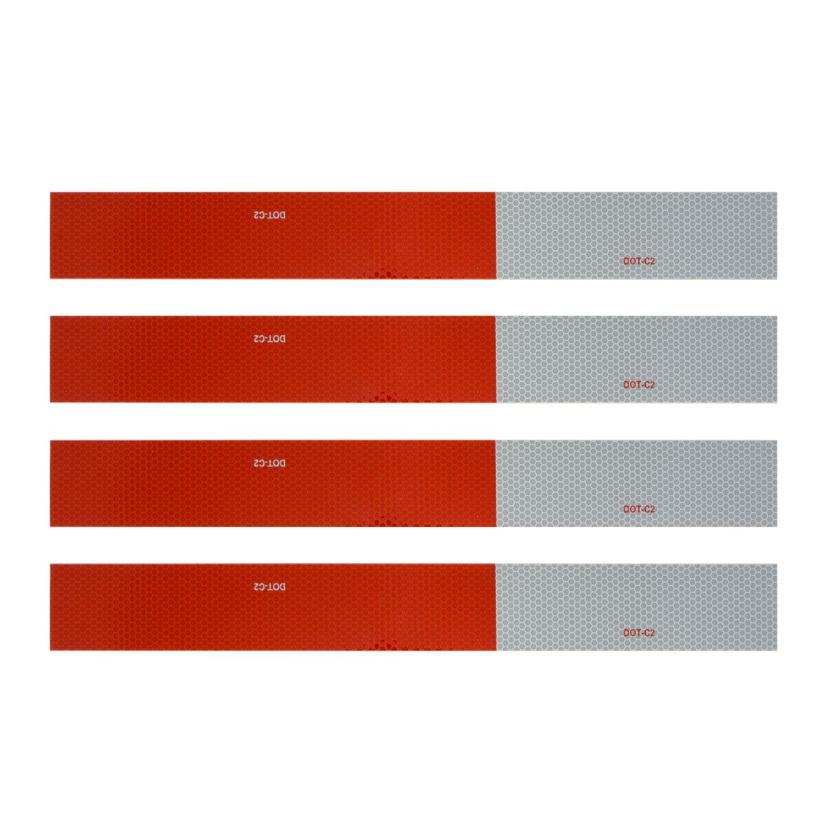 Grand General 92291 Red/White Dot-C2 Conspicuity Tape for Trucks, Towing, Trailers, RVs and Buses , 4 Pack