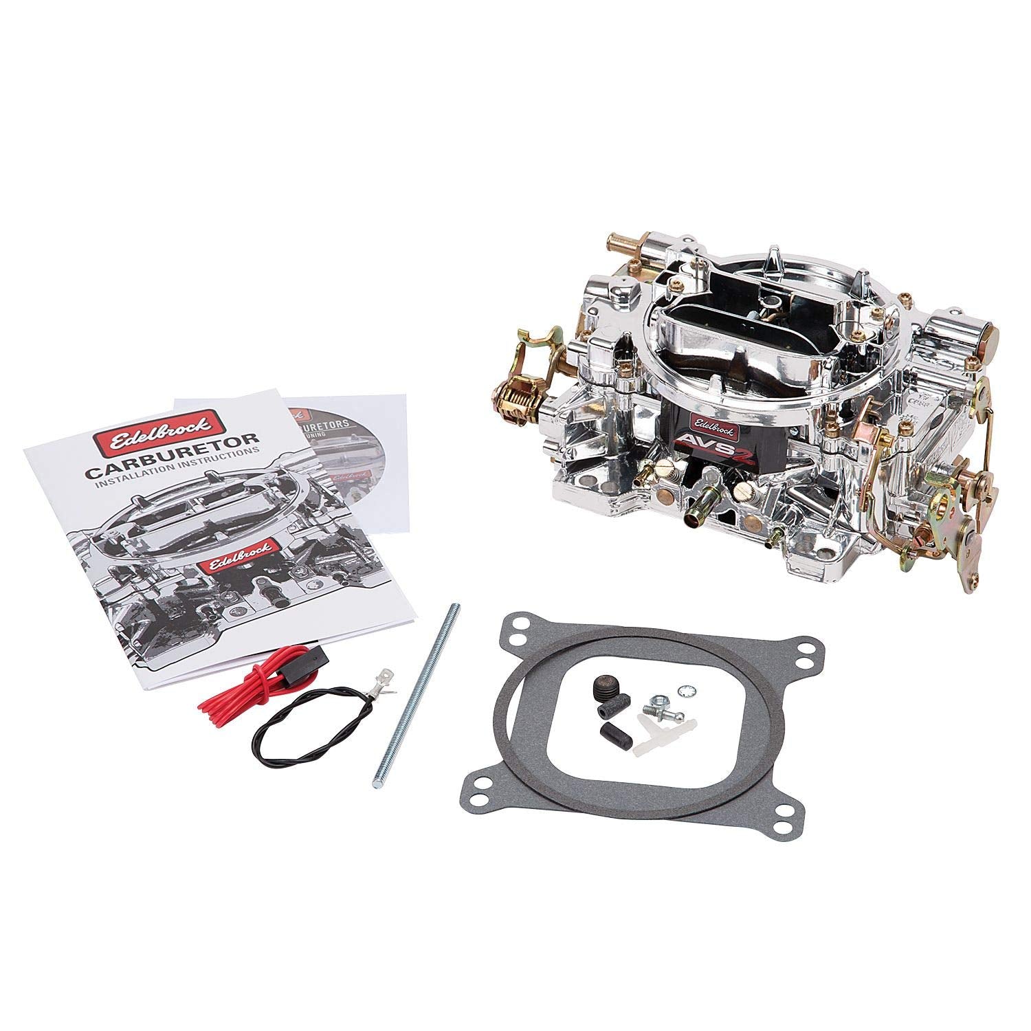 Edelbrock 1905 Avs2 Series Carburetor 650 Cfm Square Flange Non-Egr Manual Choke Satin Avs2 Series Carburetor