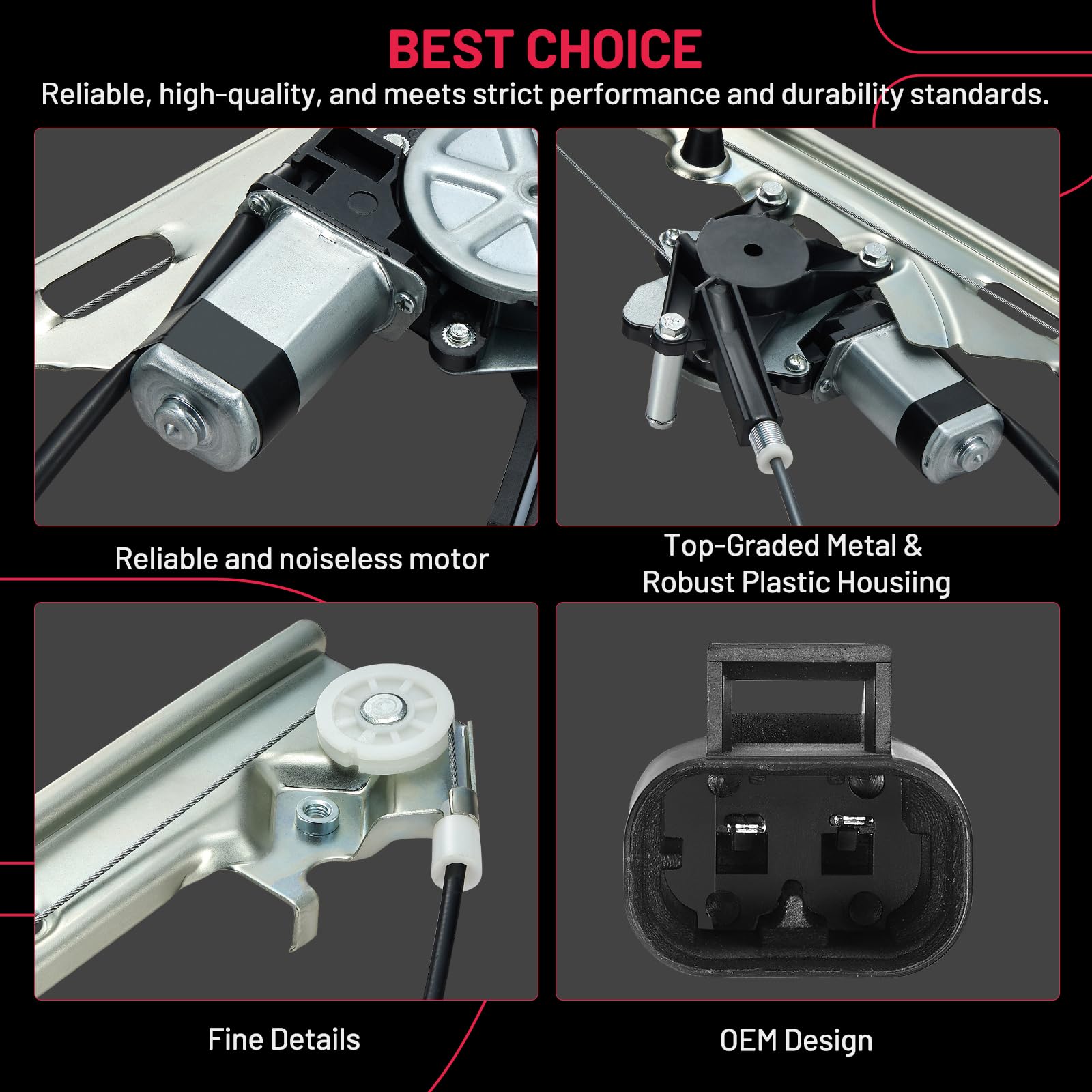 BDFHYK 741-645 Power Window Regulator with Motor for Car Front Right Passenger Side for Chevy Silverado, Tahoe, Suburban, Avalan