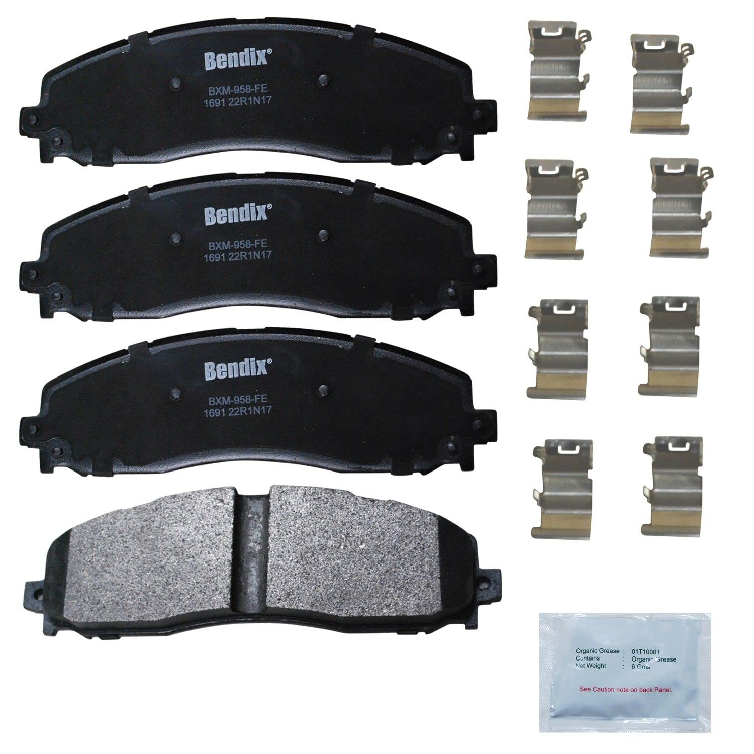 Bendix Priority1 Cfm1691 Semi-Metallic Rear Brake Pads For Ford F-250 Super Duty 2022-2013, F-250 Super Duty 2024, F-350 2016-20
