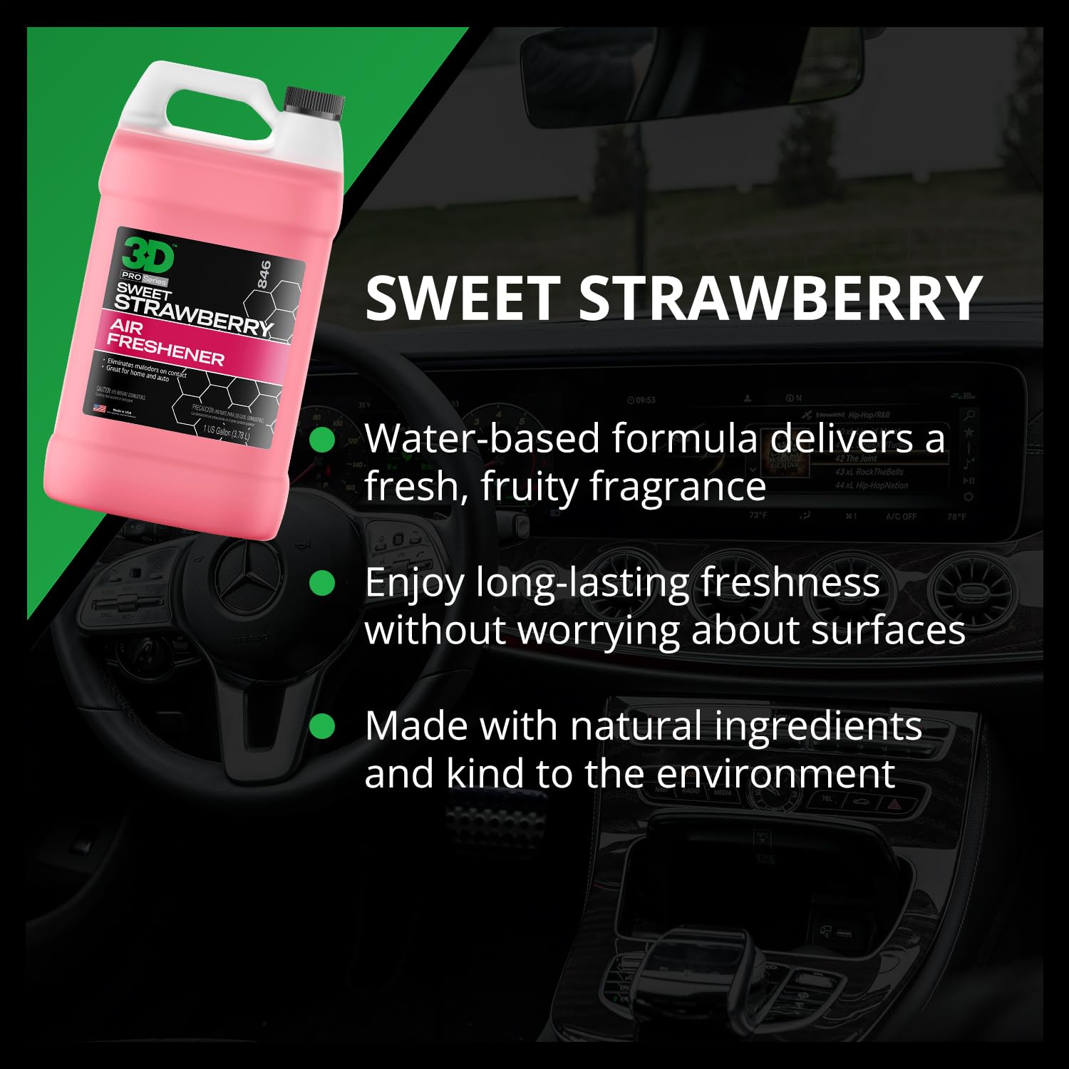 3D Water Based Odor Eliminator | Made In Usa | All Natural | No Harmful Chemicals | Air Freshener (Sweet Strawberry Scent)