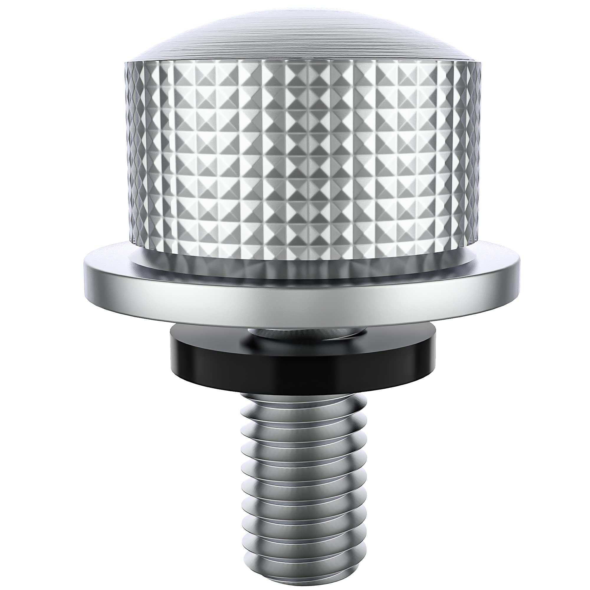 OxGord Stainless Seat Mount Bolt Screw Compatible with Harley Davidson Motorcycles - Billet Aluminum Hard Anodized Screw Cap 1/4