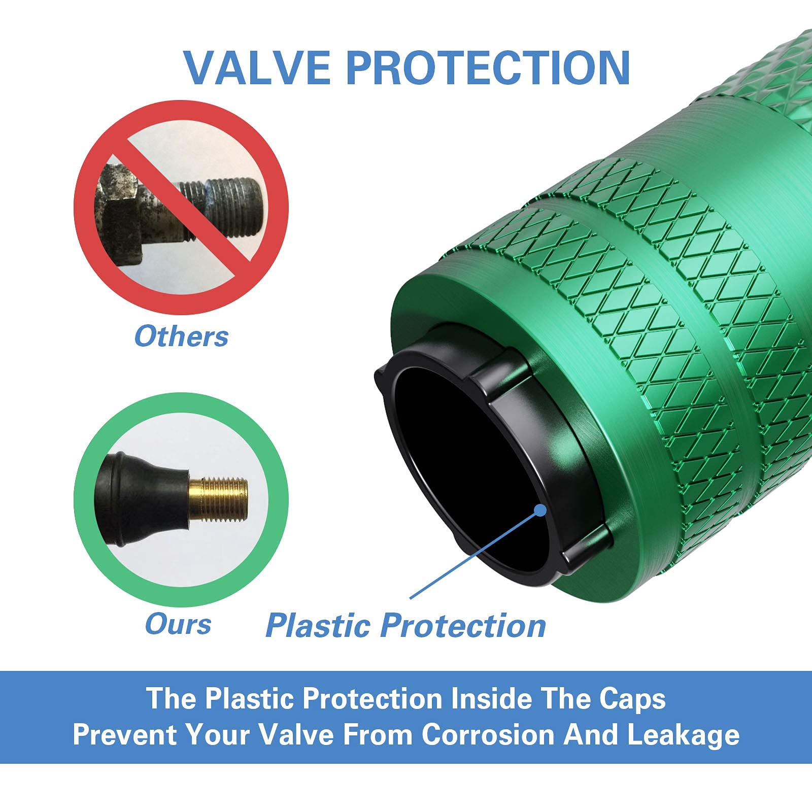 Ckauto 4 Pcs Aluminum Tire Valve Stem Caps With N2 Nitrogen Logo, Universal Stem Covers For Cars, Suvs, Bike And Bicycle, Trucks