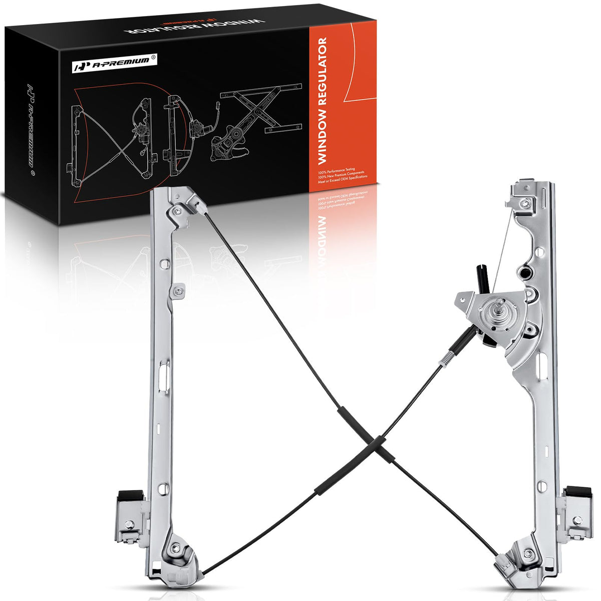 A-Premium Manual Window Regulator Compatible with Cadillac Escalade Chevrolet Avalanche Silverado Tahoe GMC Sierra 1500 2500 350