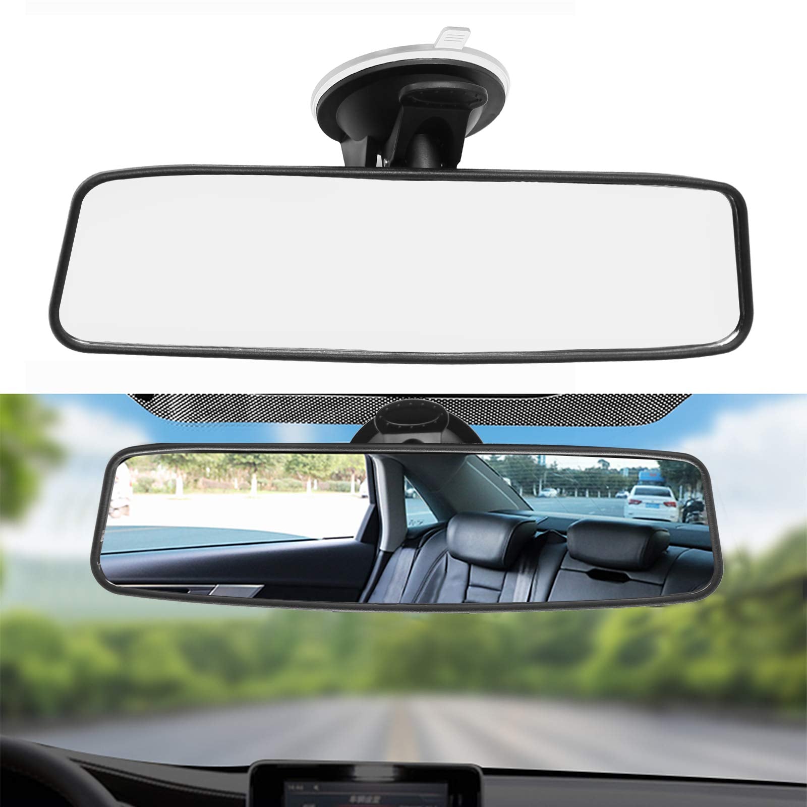 Vkinman Rear View Mirror, Adjustable Car Interior Rear View Mirror Car Seat Child Safety Mirror For Universal Cars Trucks Suv-9.64 X 2.6 Inch (White)