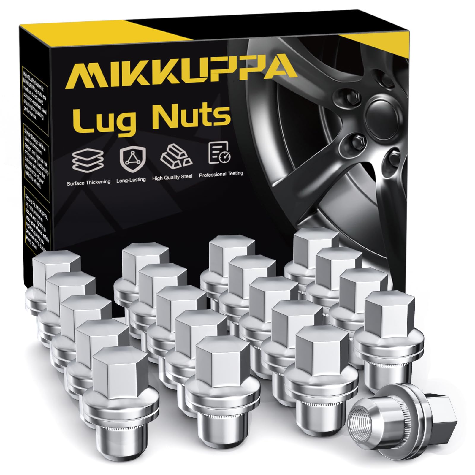 MIKKUPPA M14x1.5 Wheel Lug Nut - Replacement for Land Rover LR3 LR4 Range Rover Sport Discovery - 20pcs Chrome Closed End OEM Fa