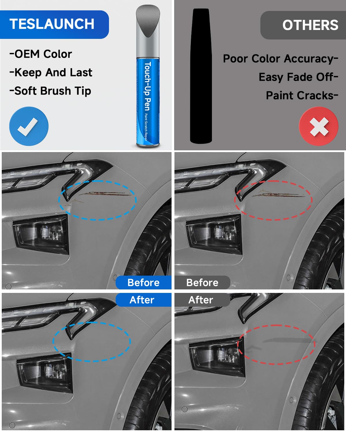 JS/M7432A Iconic Silver Metallic Touch Up Paint Compatible with Ford Exact Match Touch Up Paint Car Scratch Repair