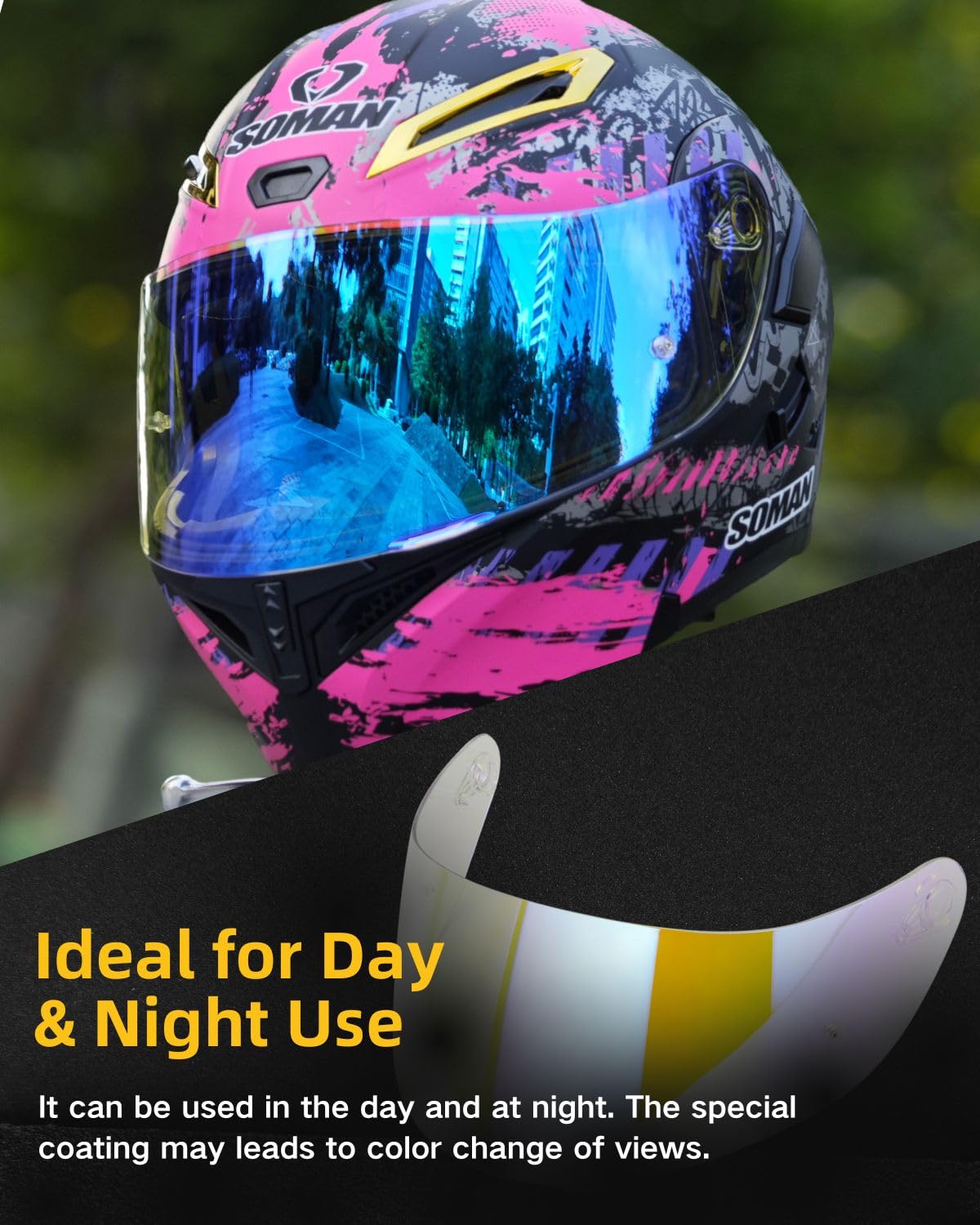 Soman K1 Helmet Visor Replacements, K1S Tinted Helmet Visor Compatible With K1 K1S K3Sv K5 K5S Uv Protection (Transparent Revo B