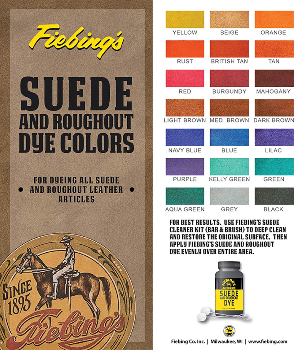 Fiebing'S Mahogany Suede Dye (4 Oz) - Recolor, Brighten & Restore Suede & Roughout Leather Shoes, Furniture, Purse - Includes Wo