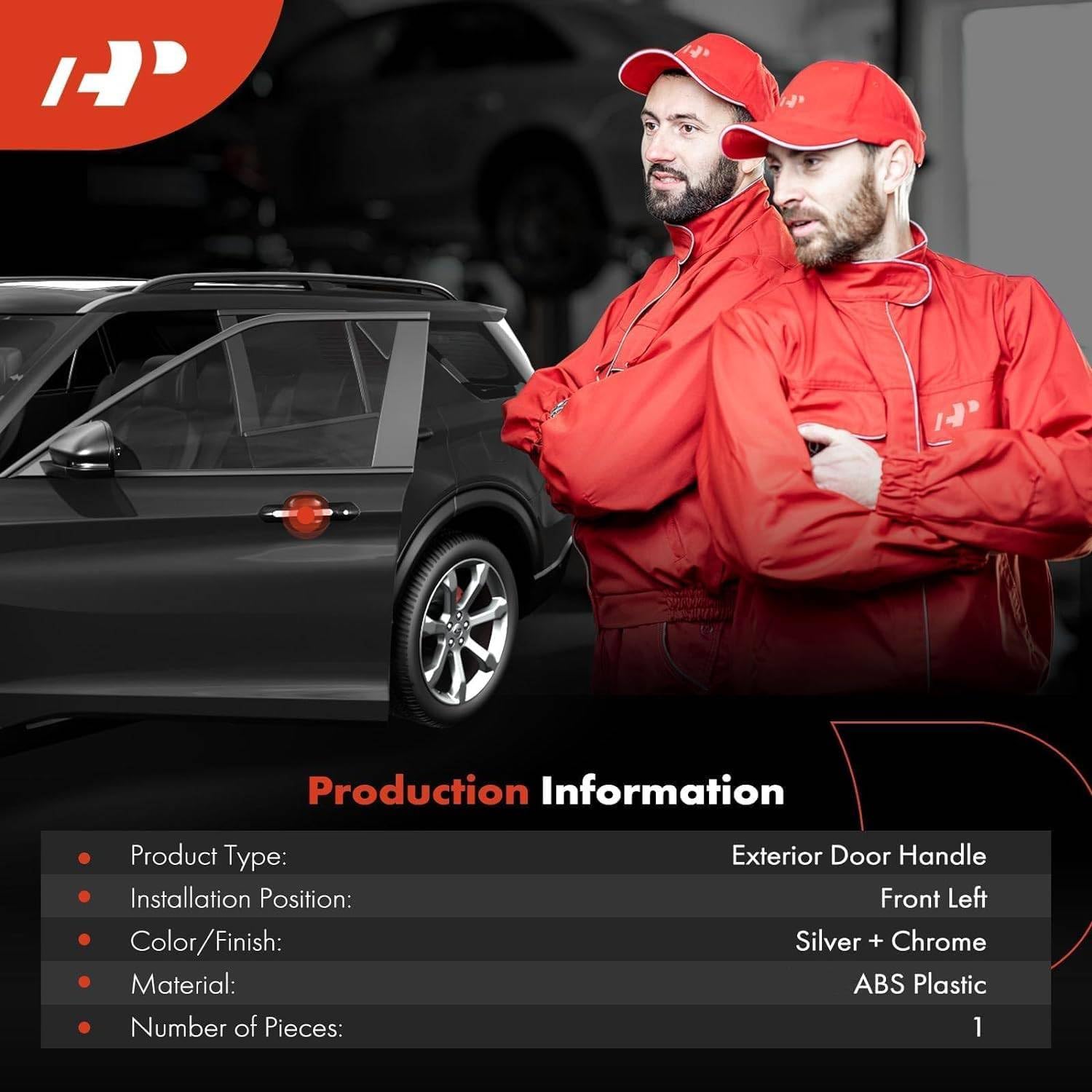 A-Premium - Exterior Door Handle W/Keyhole Front Left Driver Side - Compatible With Nissan & Infiniti Models - Rogue 10-15, Murano 03-07, Fx35 Fx45 03-08 - Without Smart Key - Replace# 80640-Ca012