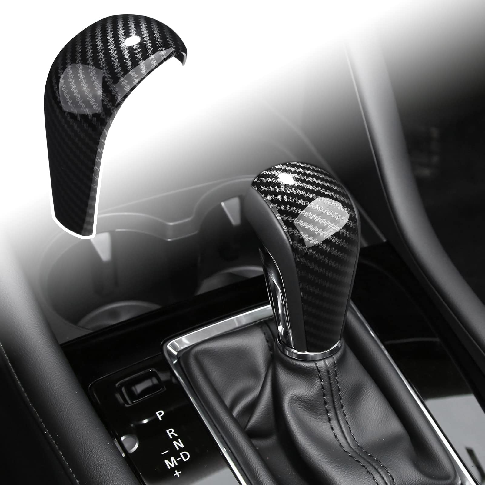 ANFOKAS Compatible with Mazda 3 CX-30 CX-50 Accessories Sporty Car Gears Gear Panel Gear Shift Knob Cover Trim Cap Interior Deco