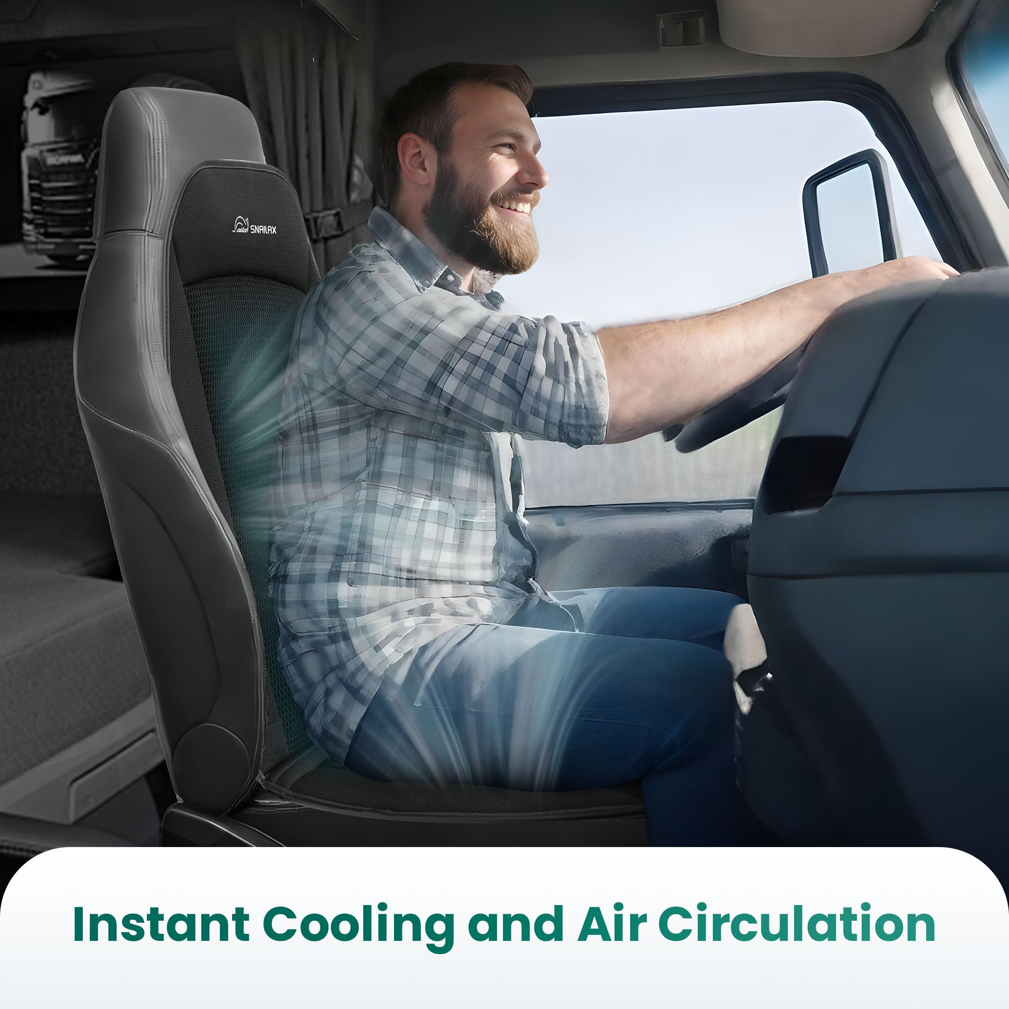 Snailax 2025 Cooling Seat Cover for Car, 12V Cooling Car Seat Cushions, Cooling Seat Pad with 3 Adjustable Cooling Air Speeds fo