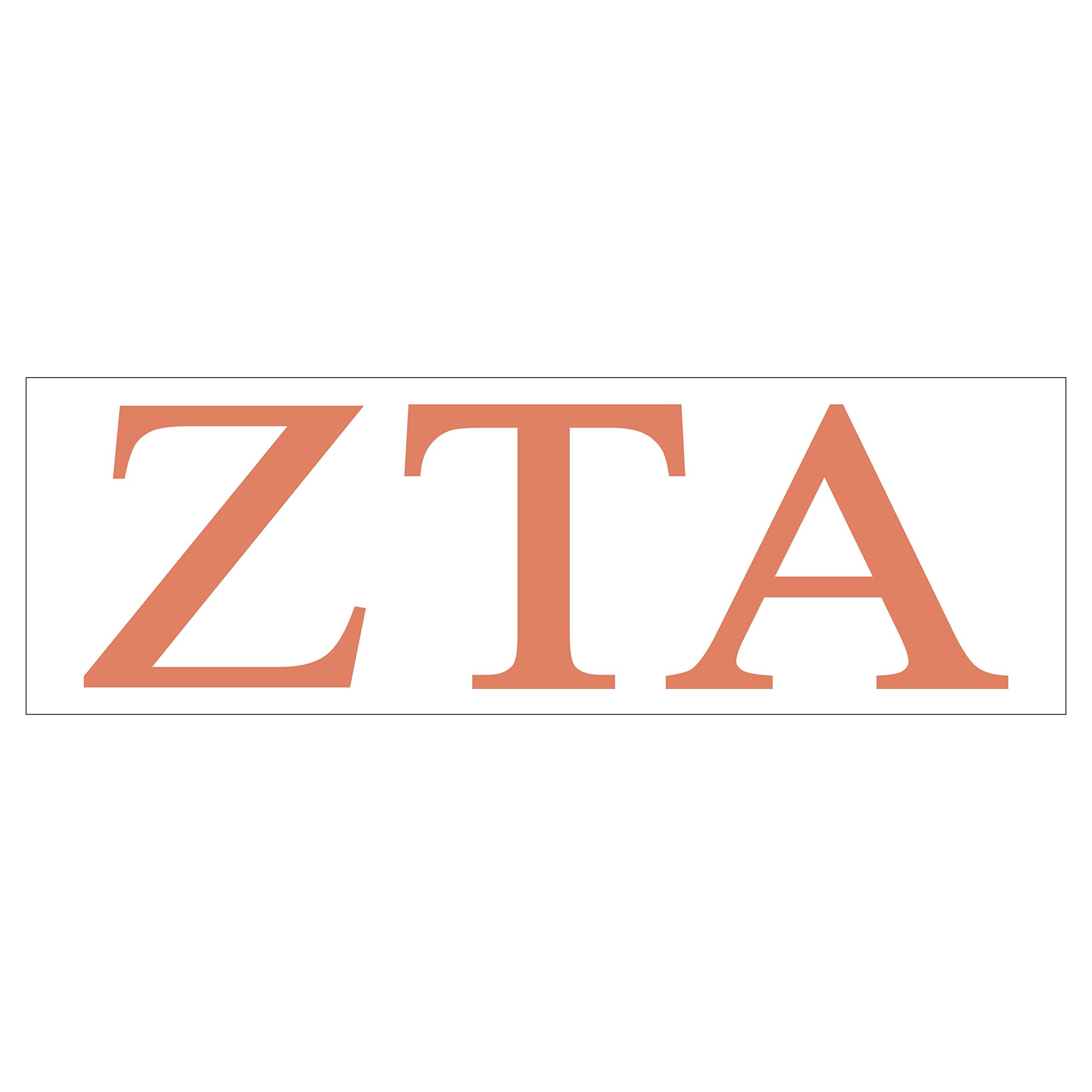 Pro-Graphx Zeta Tau Alpha Greek Sorority Sticker Decal, 2.5 Inches Tall, Coral