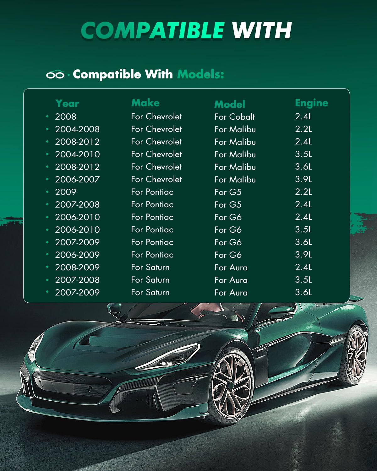 Scitoo D1160 D1033 Ceramic Brake Pads Kits Front Rear For Chevy Cobalt,Hhr,For Malibu,07-08 For Pontiac G5,05-10 For Pontiac G6,