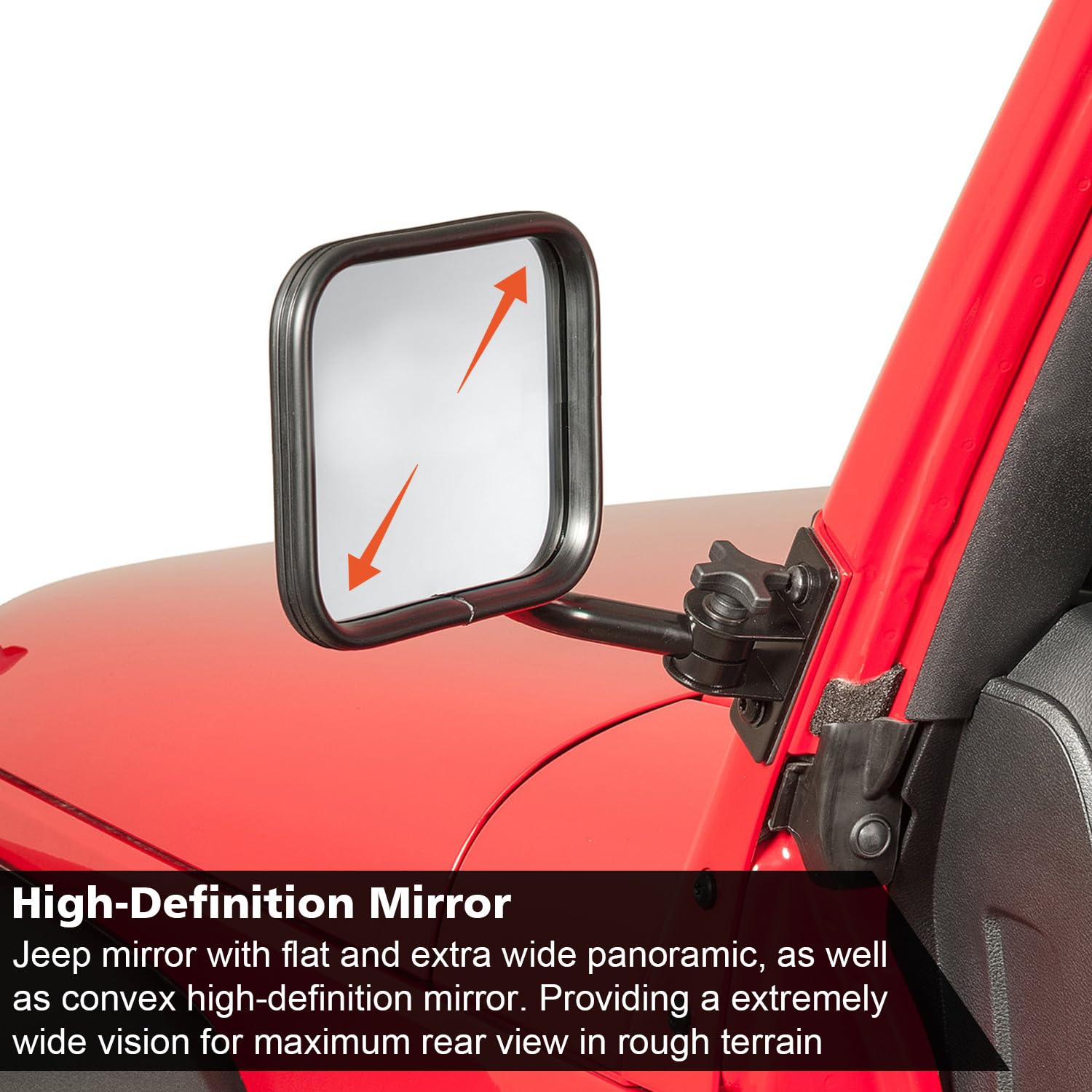 SUNPIE Mirrors Doors off JK - Doorless Side Mirror Compatible with Jeep Wrangler JK/JKU 2007-2017, Wrangler Side Mirrors for JK