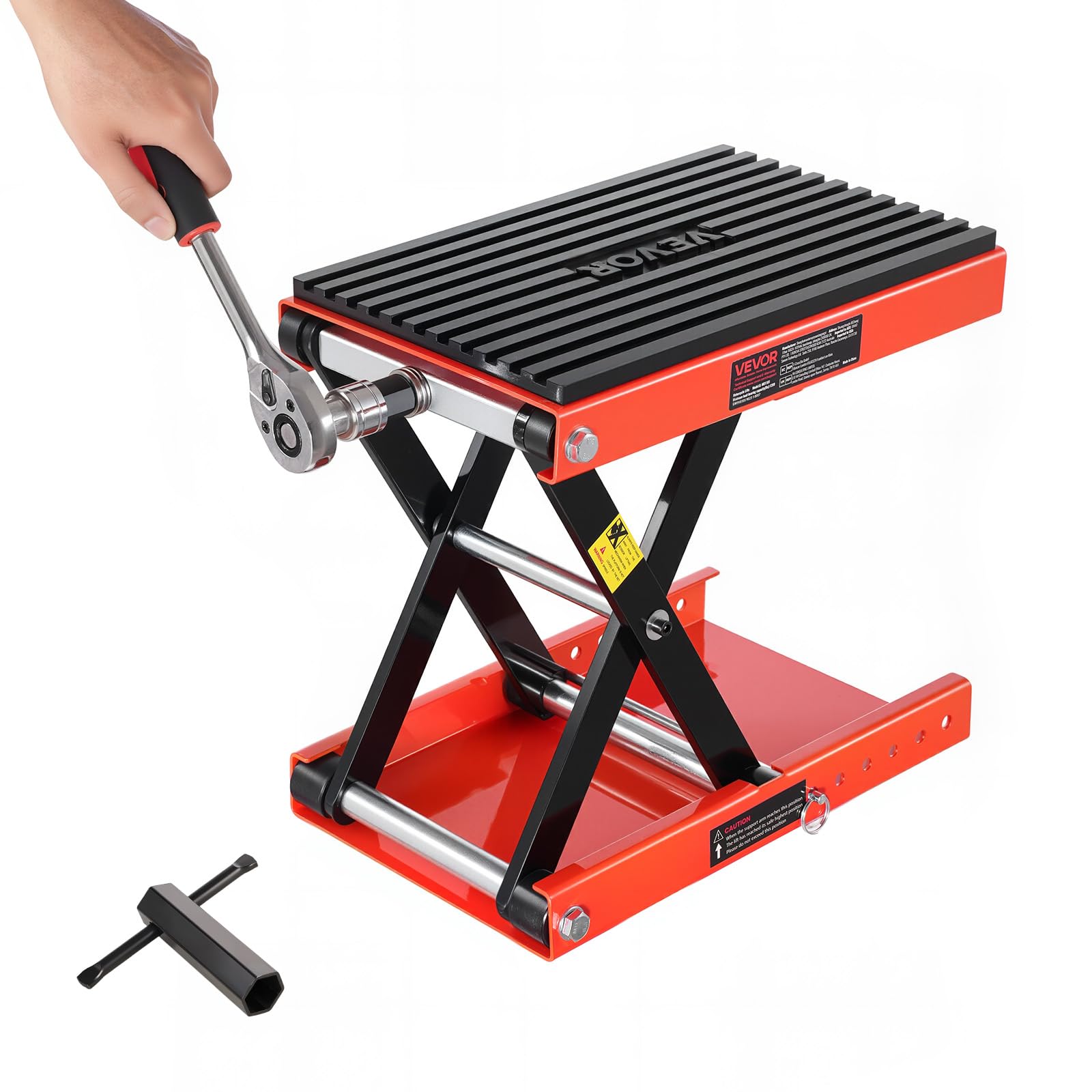 VEVOR Motorcycle Lift 1200lbs Capacity Motorcycle Stand, Deepened Anti-Slip Rubber Motorcycle Scissor Jack, Heavy Duty Steel Bik
