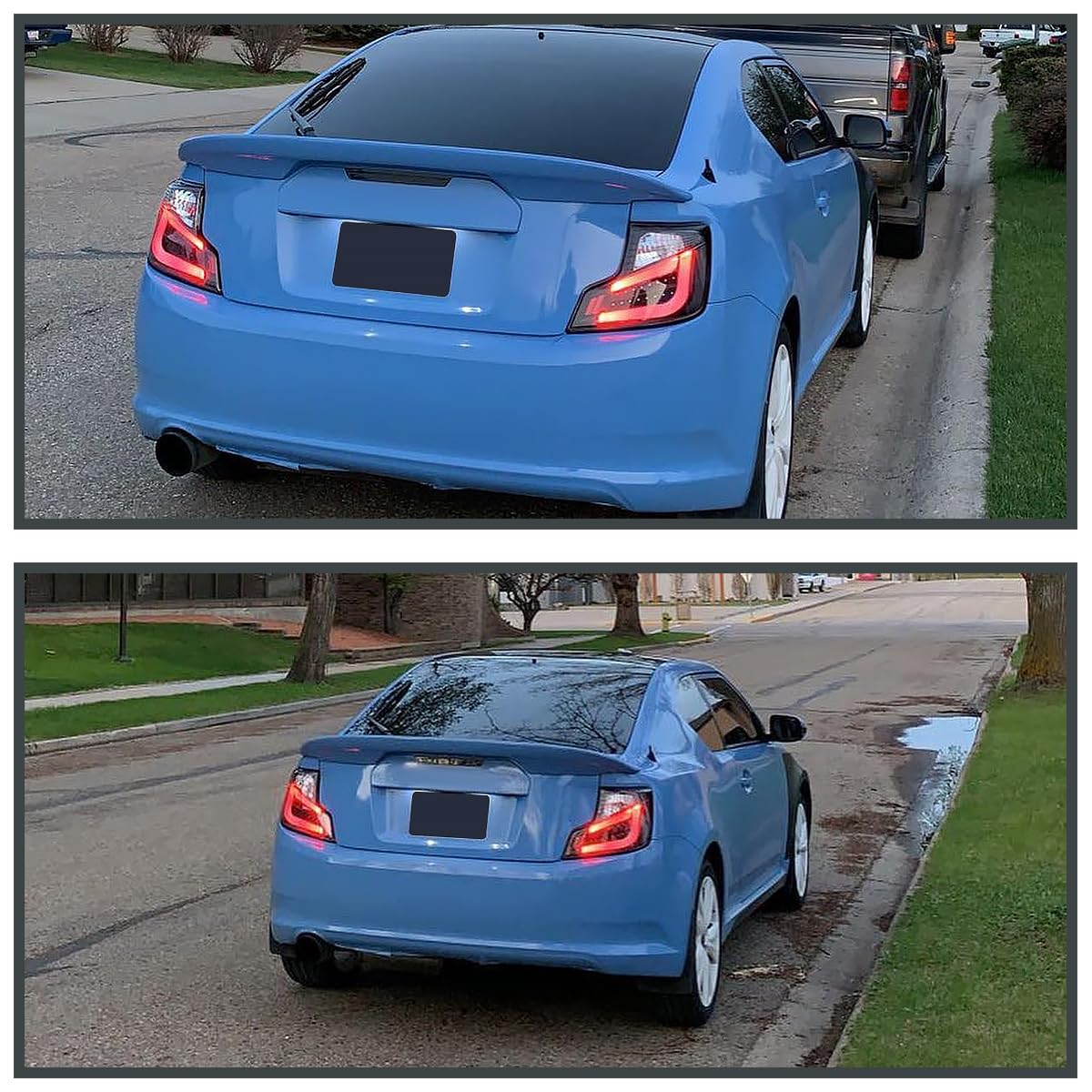 Spec-D Tuning Black Housing Clear Lens Led Bar Tail Lights Compatible With 2011-2013 Scion Tc, Left + Right Pair Assembly