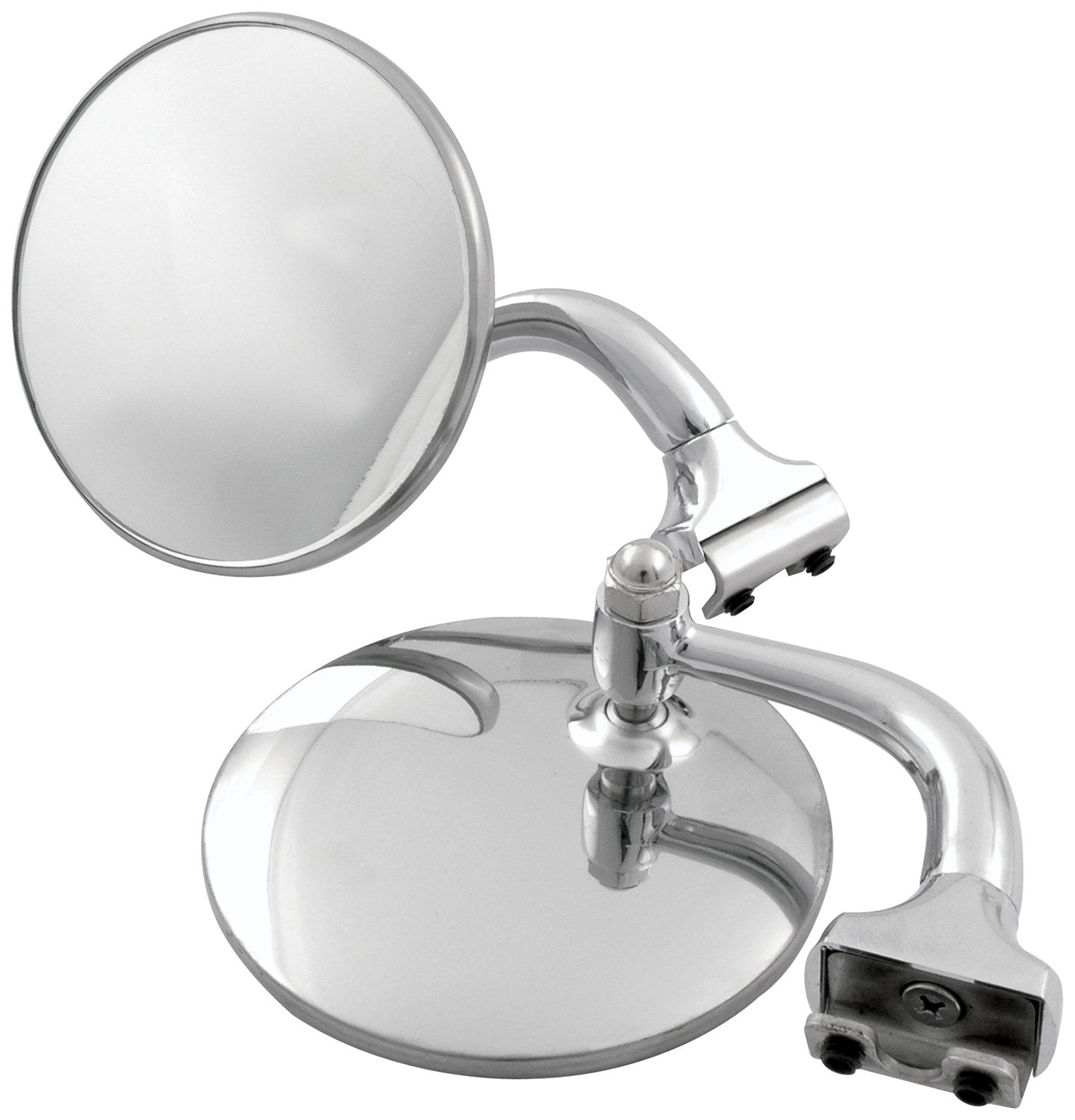 Allstar Performance ALL76401 4'' Diameter Stainless Steel Head Slip-Over Door Design Peep Style Side View Mirror - Pair