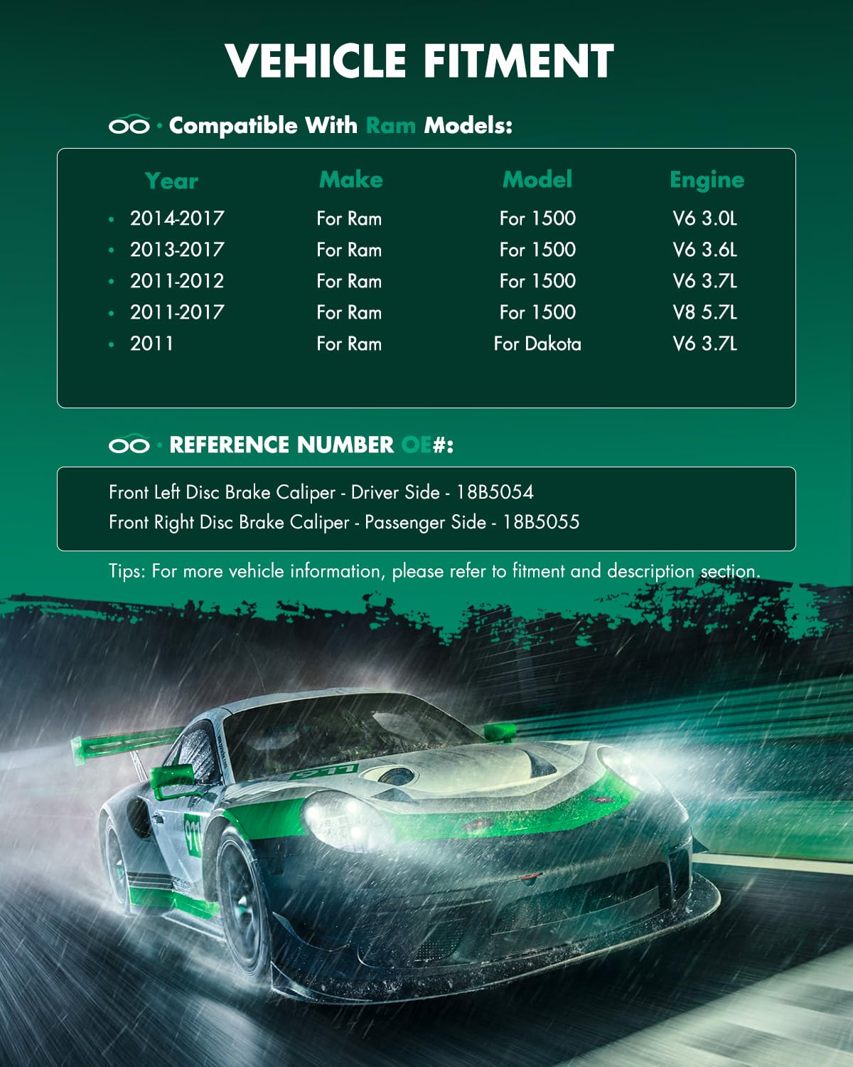 Scitoo Front Brake Calipers With Bracket 18B5055 18B5054 Fit For Chrysler Aspen 07-09 For Dodge Dakota 09-10 For Dodge For Duran