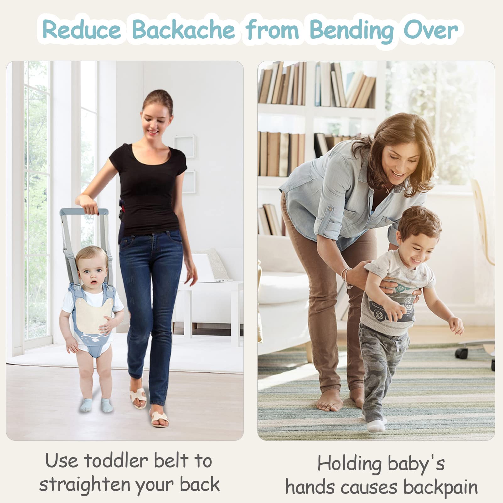 Ocanoiy Baby Walking Harness Handheld Baby Walker Assistant Belt Adjustable Toddler Infant Walker Safety Harnesses Standing Up W