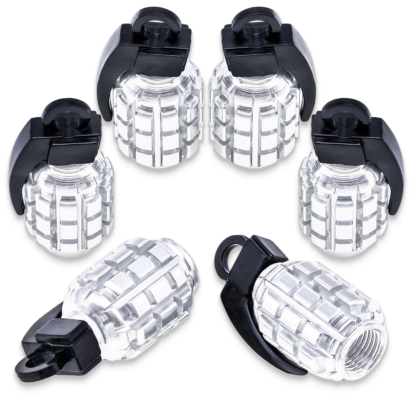 Meajoo 6Pcs Tire Valve Stem Caps, Stainless Steel Tire Valve Caps Wheel Valve Caps For Cars, Trucks, Suv, Motorcycles, Bike And 