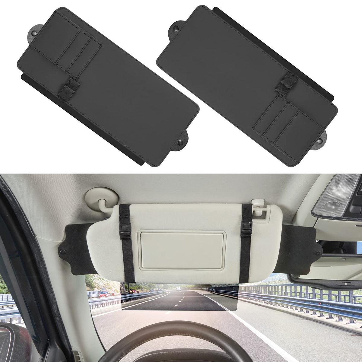 JoyTutus Polarized Sun Visor Sunshade Extender for Car with Polycarbonate Lens, Adjustable Sun Visor Extender Anti-Glare, Safe D