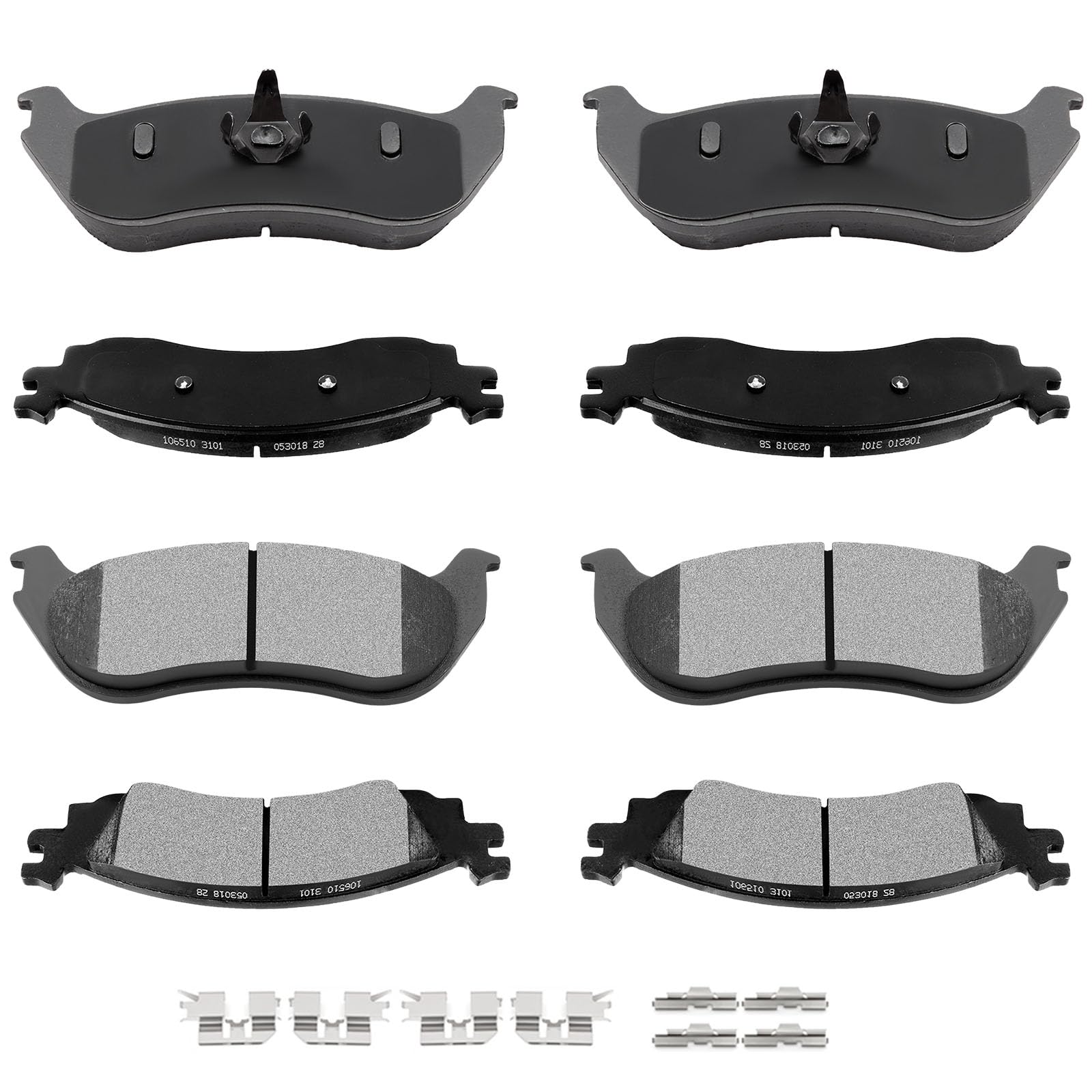 Automuto 8Pcs Front & Rear Disc Brake Pads Set D881 D1158 For Ford For Explorer 2006-2010, For Ford For Explorer Sport Trac 2007