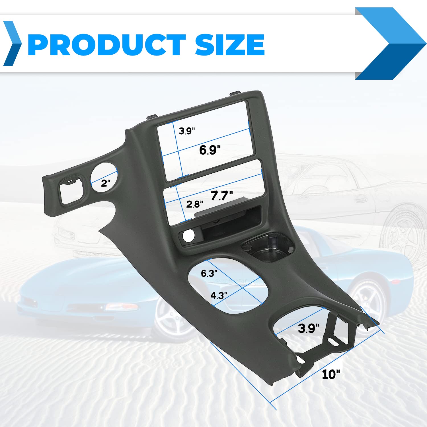 ECOTRIC Double Din Stereo Dash Installation Kit for 1997-2004 Chevrolet Corvette C5 Replace for Part Number 10407815